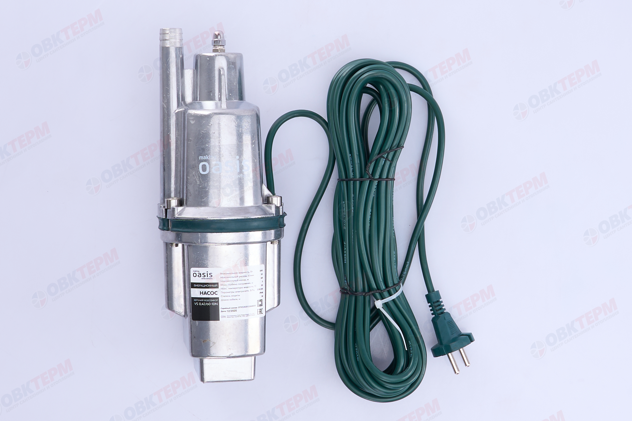 Насос вибрационный Oasis  250/10  (250Вт/25л.м/60м), кабель 10 м, ВЕРХНИЙ забор) - Изображение №2