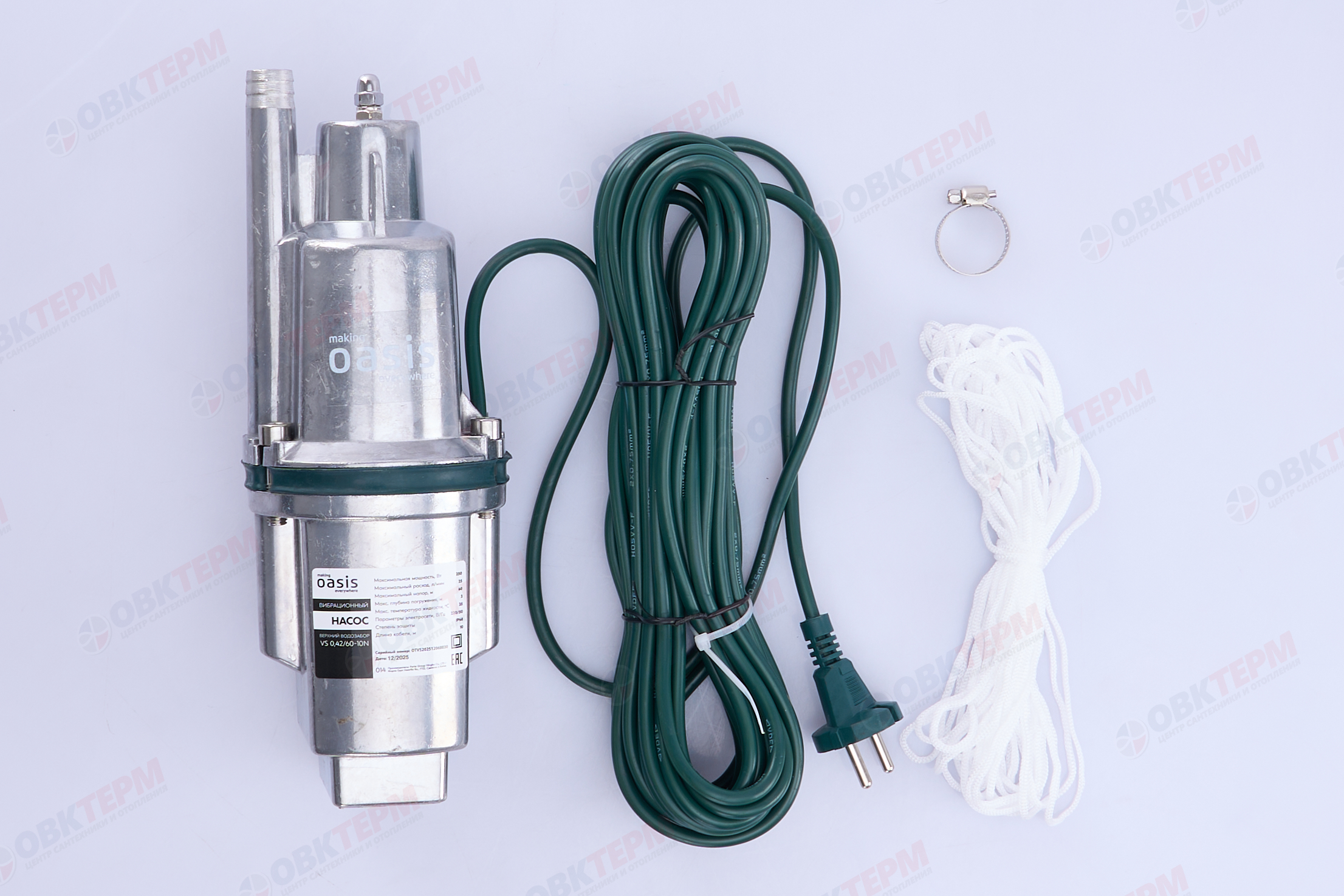 Насос вибрационный Oasis  250/10  (250Вт/25л.м/60м), кабель 10 м, ВЕРХНИЙ забор) - Изображение №3