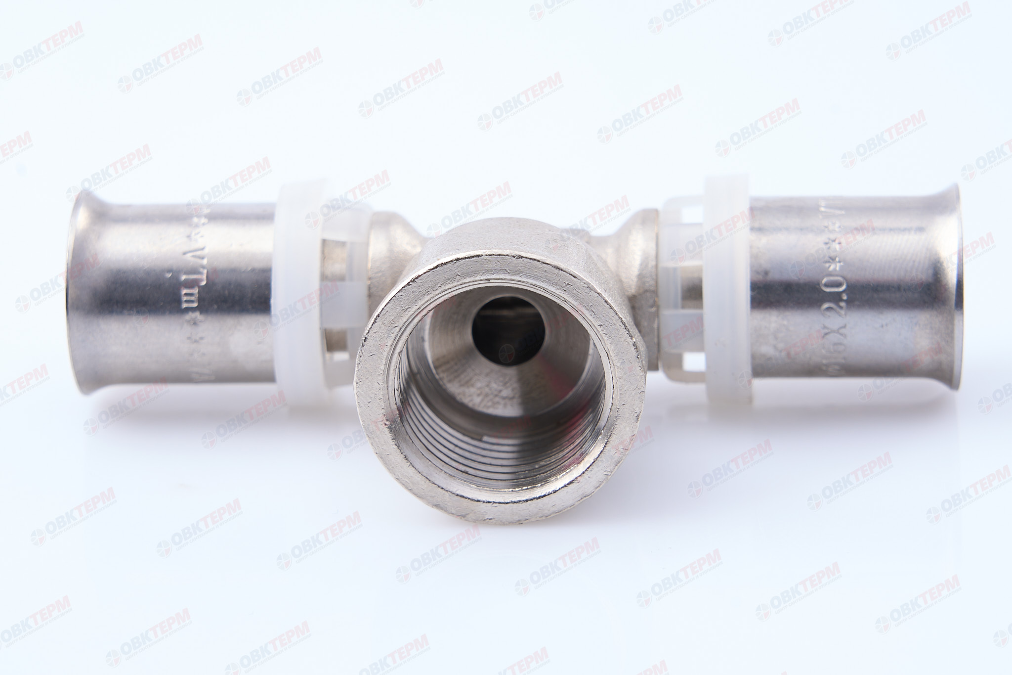 Тройник  пресс с переходом на вн. р. Valtec 16*1/2*16      (10уп/80ящ) - Изображение №5