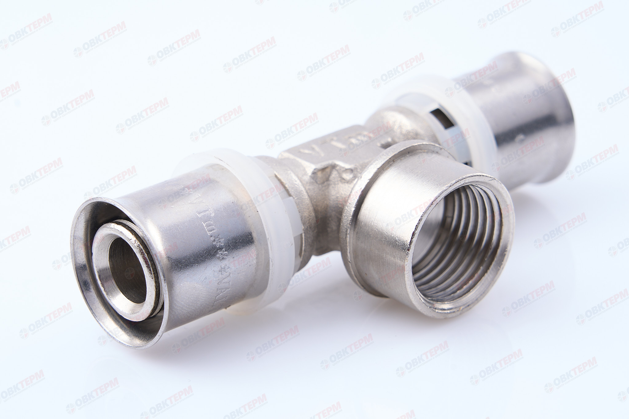 Тройник  пресс с переходом на вн. р. Valtec 20*1/2*20     (10уп/60ящ) - Изображение №1