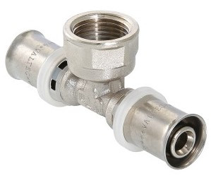 Тройник  пресс с переходом на вн. р. Valtec 20*1/2*20     (10уп/60ящ) - Изображение №4