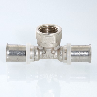 Тройник  пресс с переходом на вн. р. Valtec 20*1/2*20     (10уп/60ящ) - Изображение №2