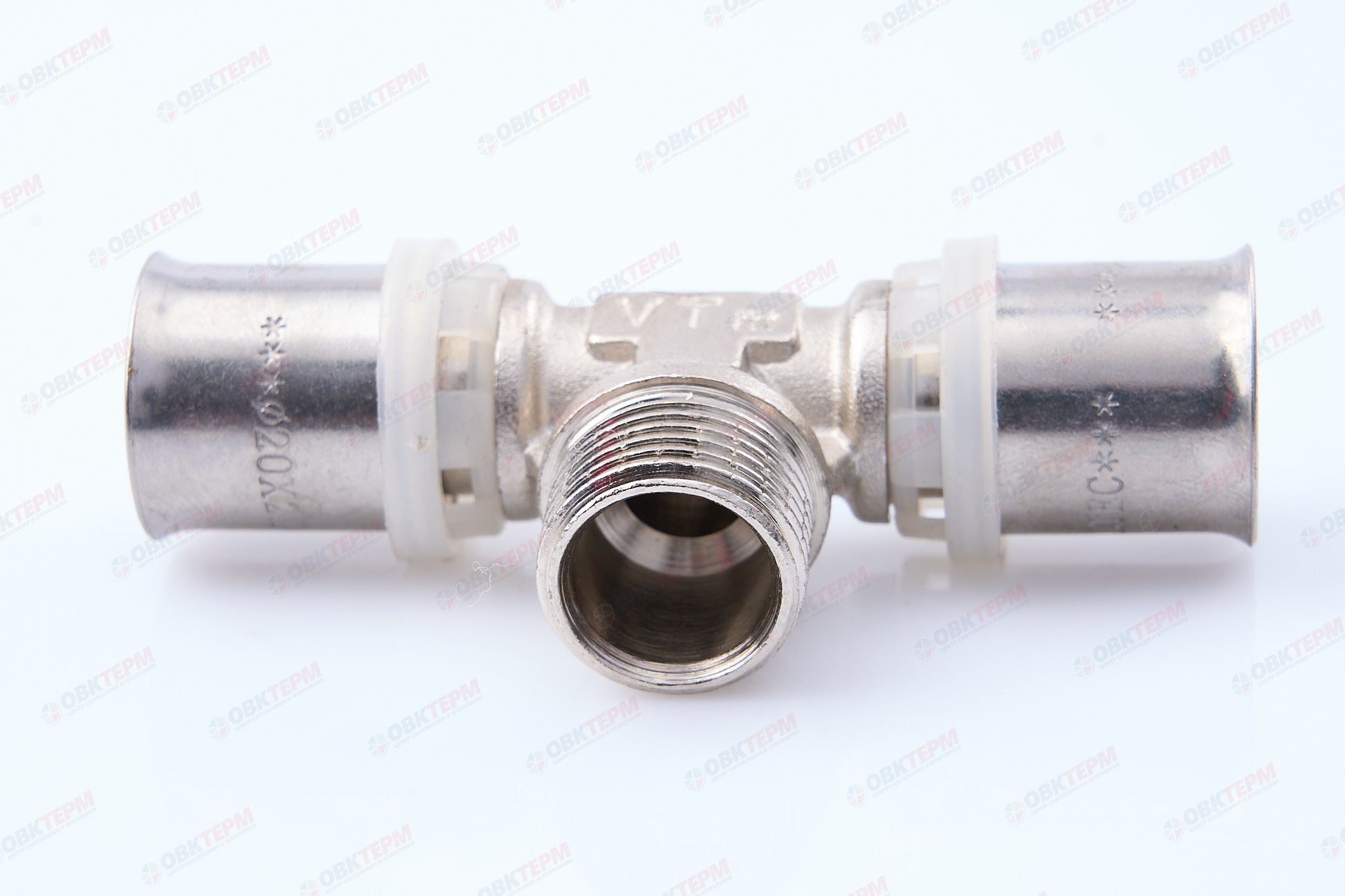 Тройник  пресс с переходом на нар. р. Valtec 20*1/2*20     (10уп/60ящ) - Изображение №5