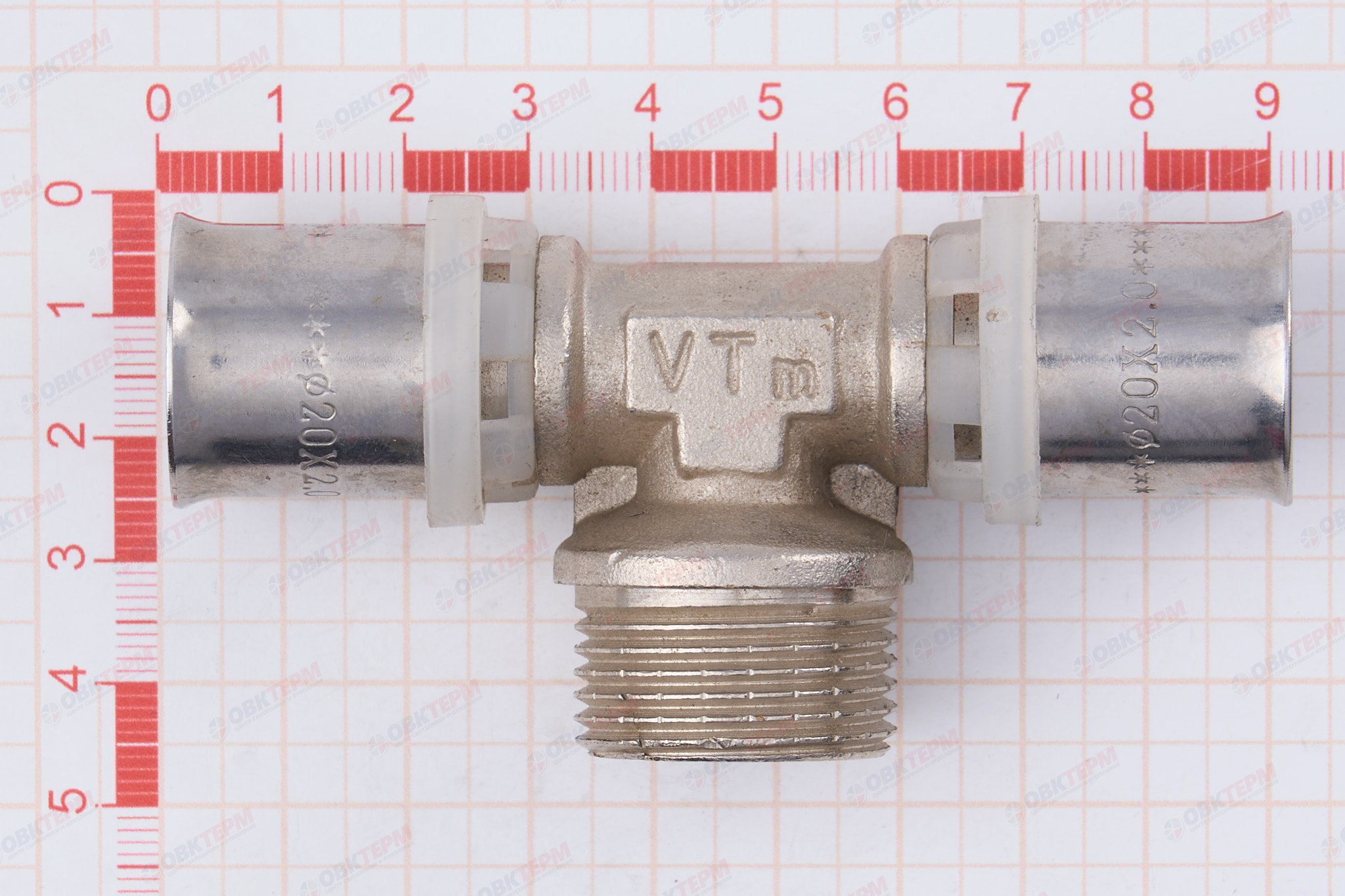 Тройник  пресс с переходом на нар. р. Valtec 20*3/4*20    (10шт) - миниатюра №7