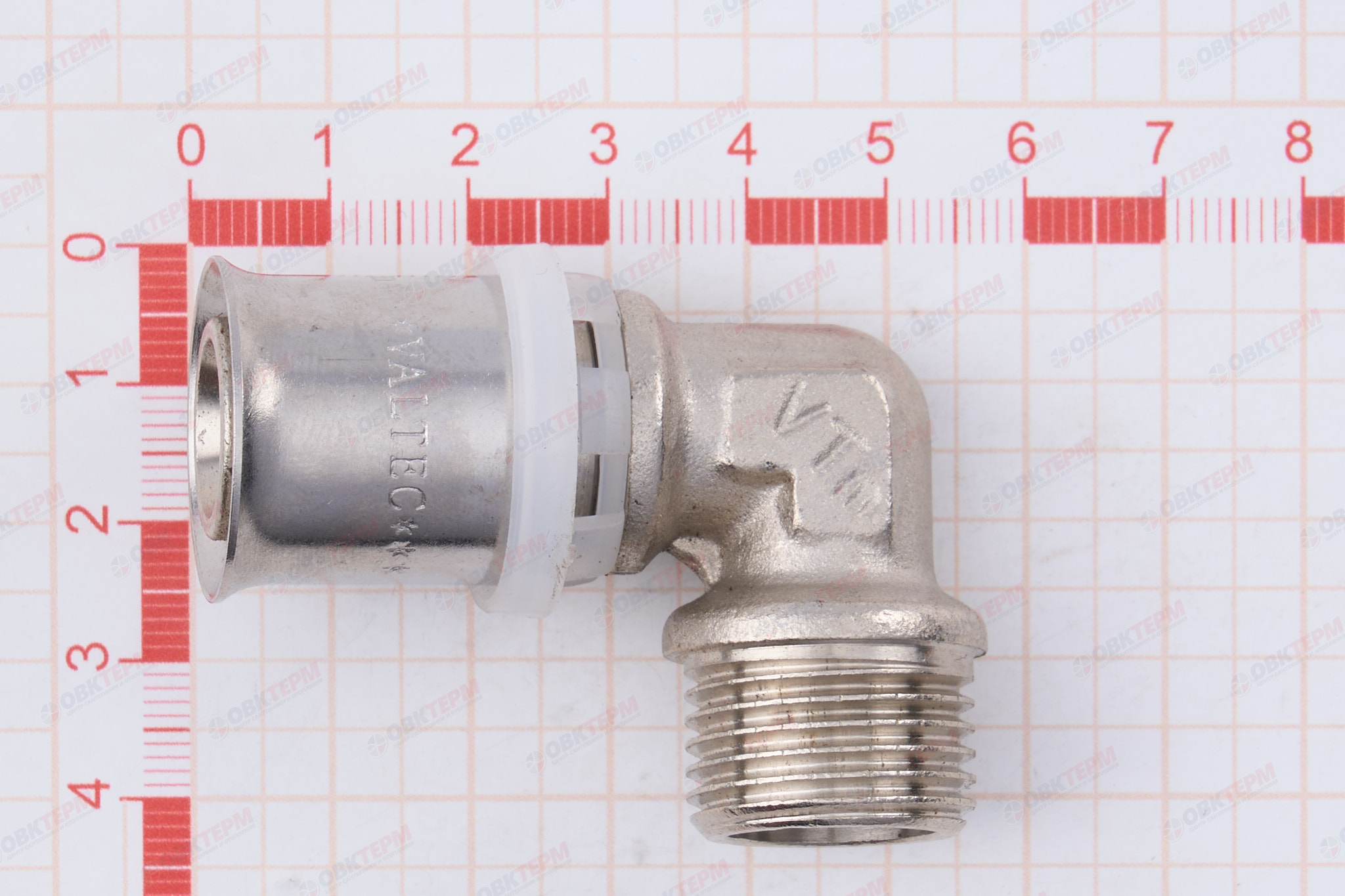 Угольник  пресс с перех. на наруж. р. Valtec 20*1/2    (10уп/100ящ) - миниатюра №9