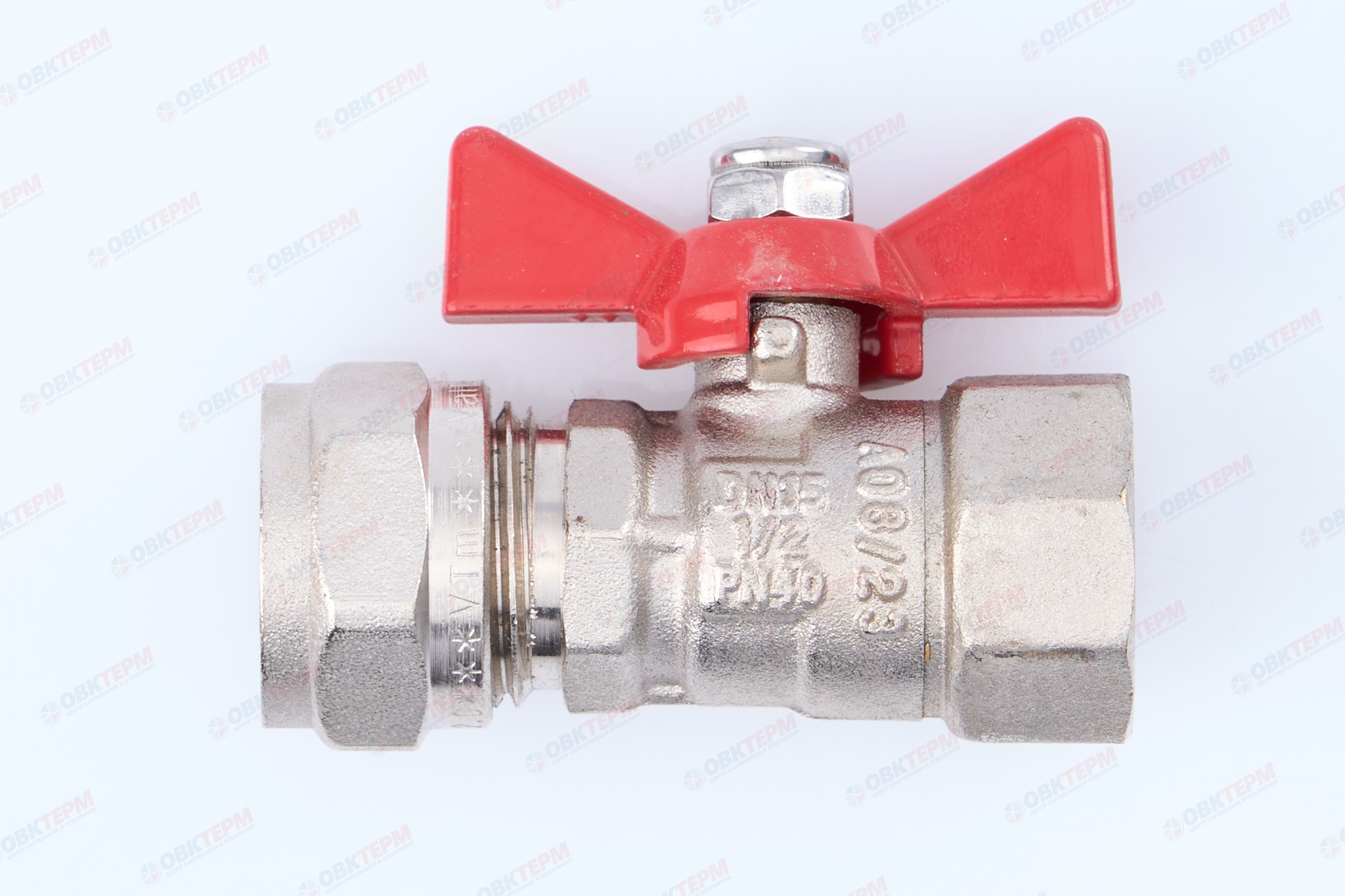 Кран шаровый  Valtec под обжим  16* 1/2"в  бабочка          (14шт) - Изображение №1