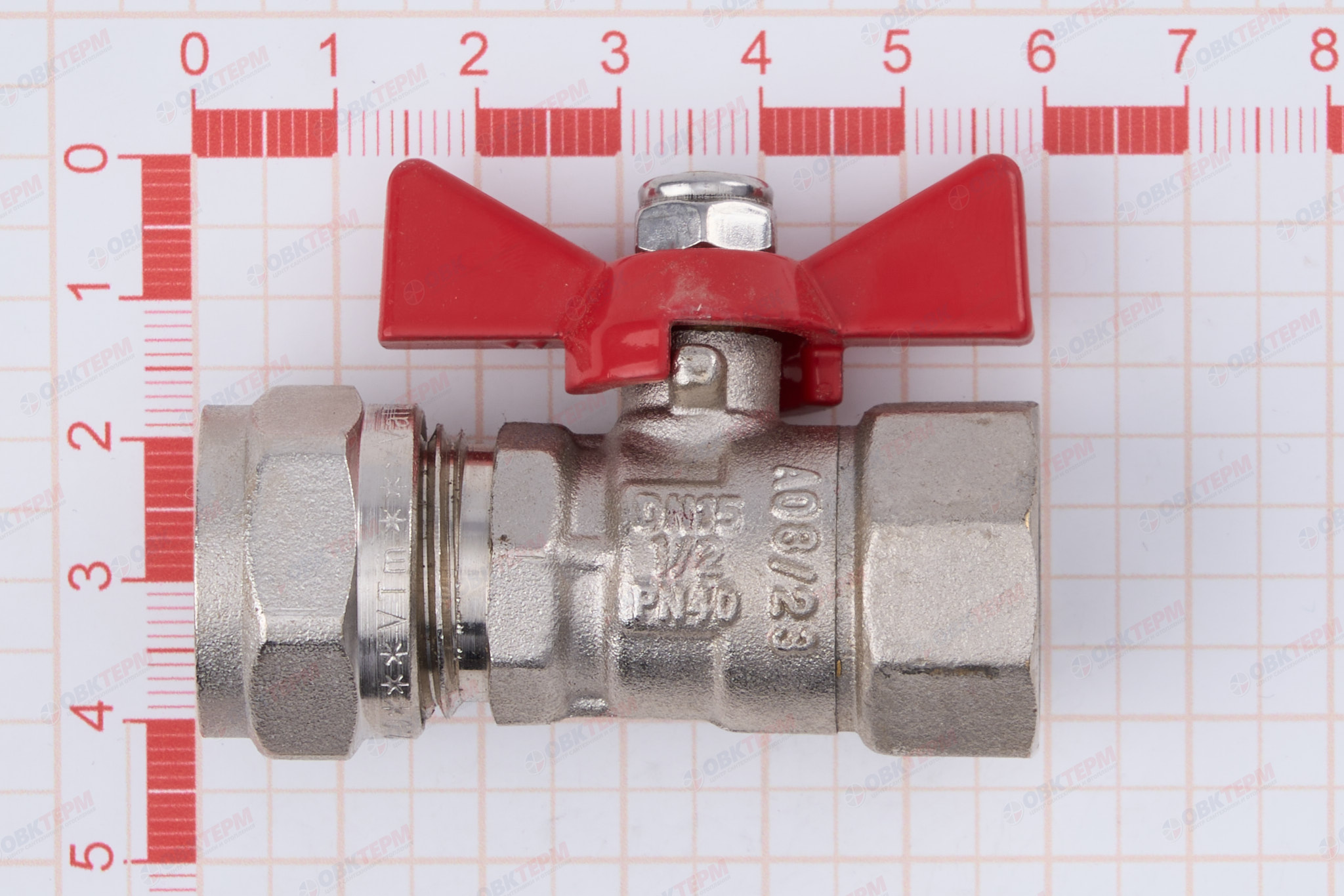 Кран шаровый  Valtec под обжим  16* 1/2"в  бабочка          (14шт) - миниатюра №11