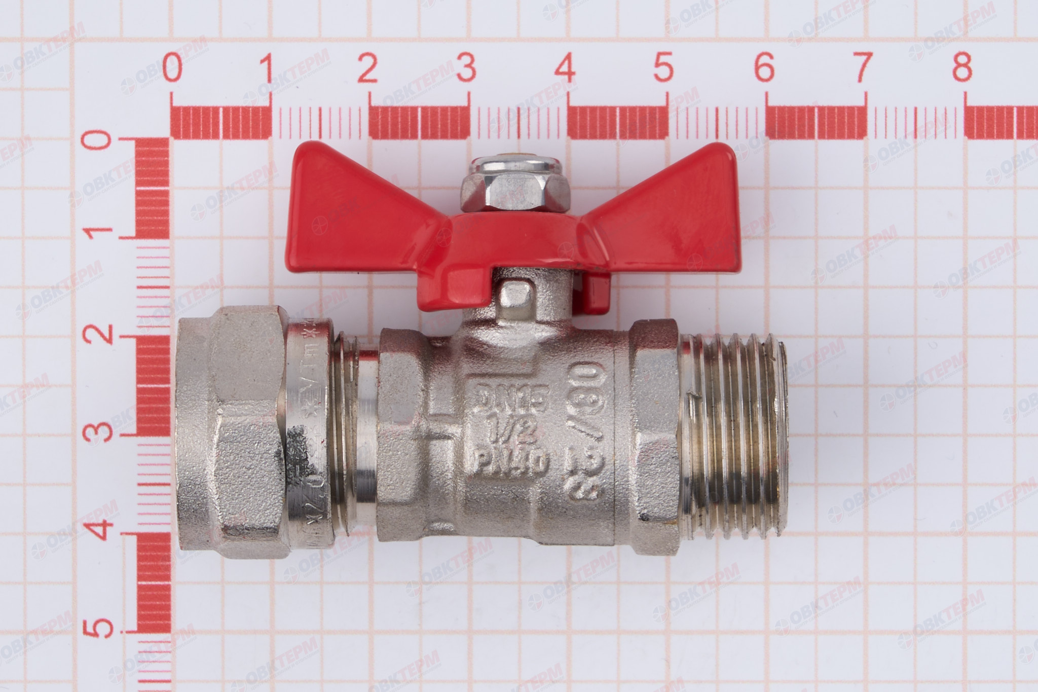Кран шаровый  Valtec под обжим  16* 1/2"н  бабочка              (16шт) - миниатюра №9