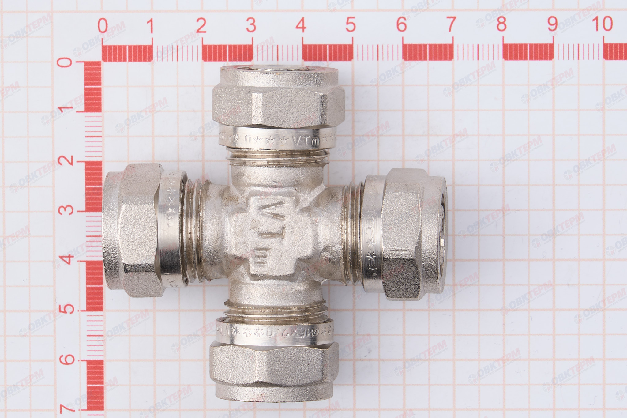 Крестовина  обжимная  Valtec 16                    (10уп/50ящ) - миниатюра №6