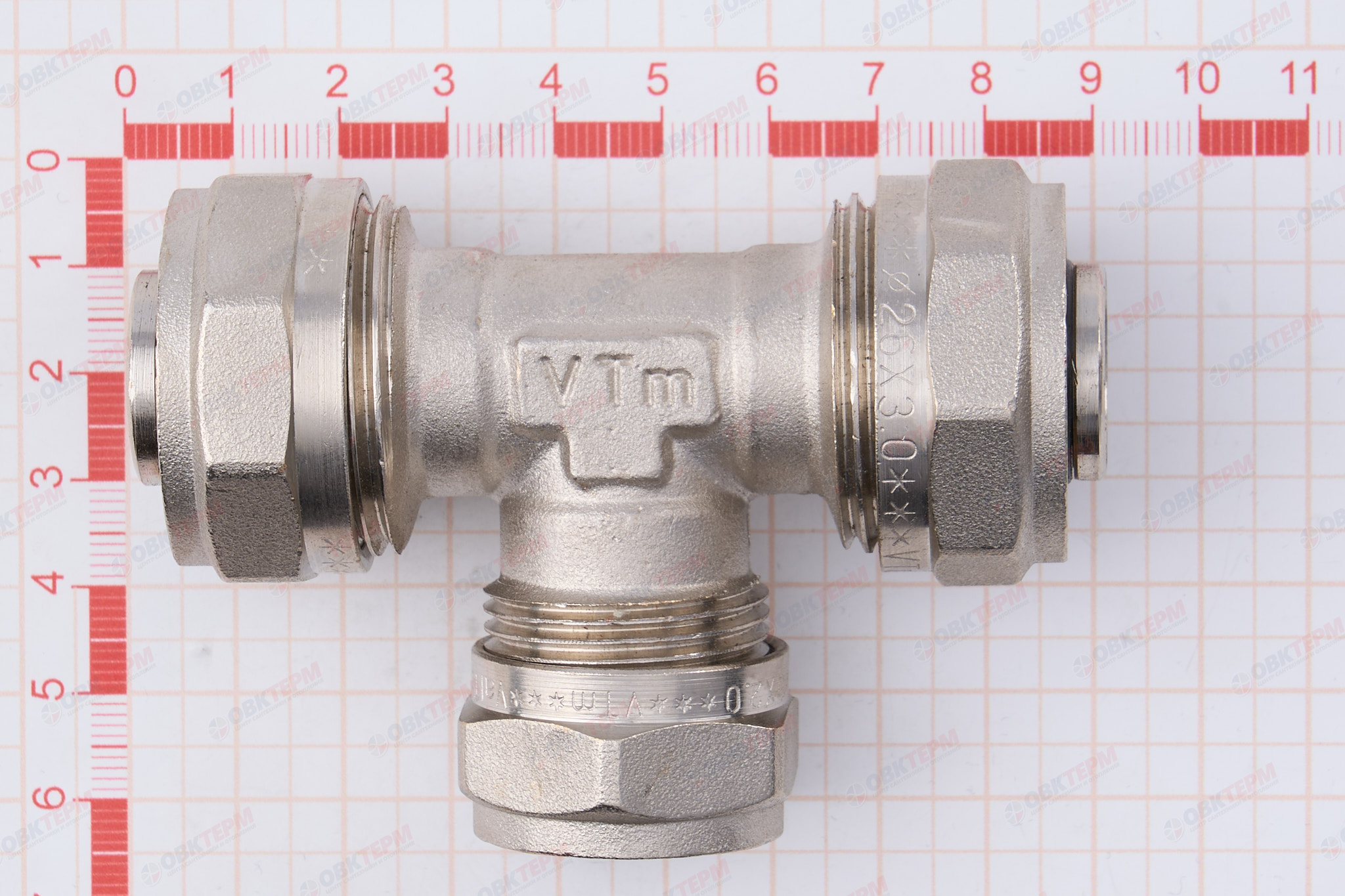 Тройник  обжимной  Valtec 26*20*26          (5уп/30ящ) - миниатюра №8