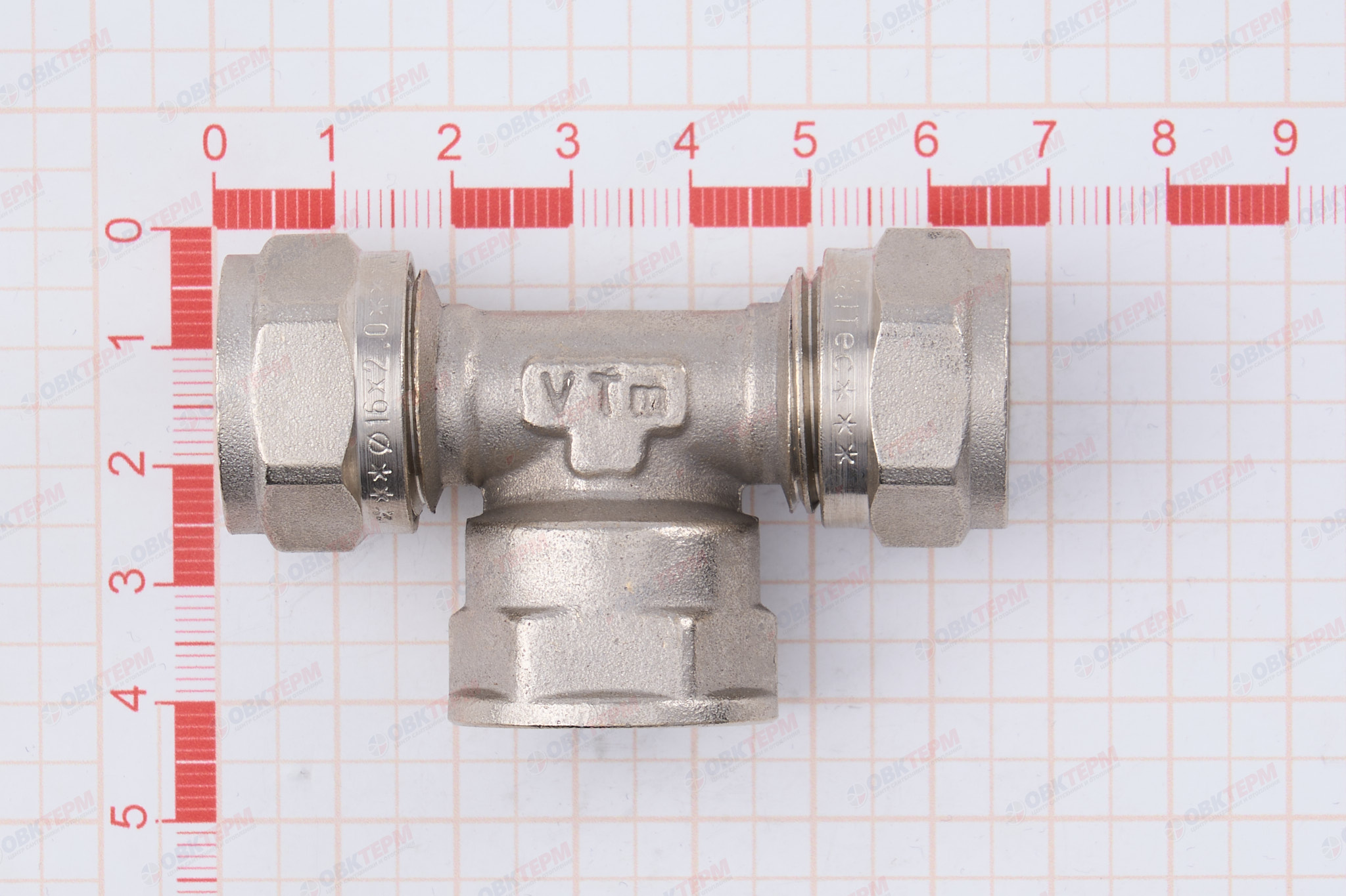 Тройник  обжимной  Valtec с переходом на вн. р. 16*1/2     (10уп/70ящ) - миниатюра №8