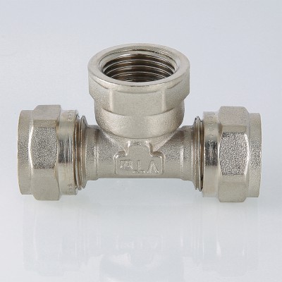 Тройник  обжимной  Valtec с переходом на вн. р. 16*1/2     (10уп/70ящ) - Изображение №2