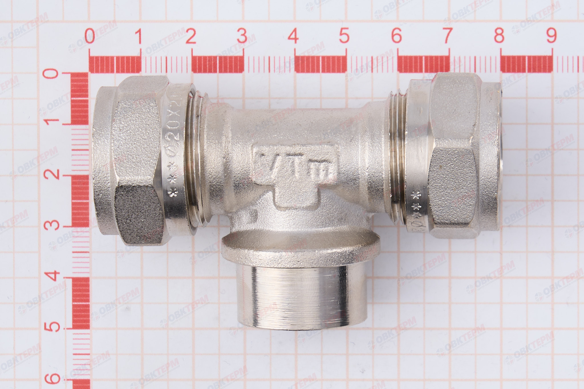 Тройник  обжимной  Valtec с переходом на вн. р. 20*1/2    (10уп/40ящ) - миниатюра №7