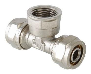 Тройник  обжимной  Valtec с переходом на вн. р. 20*1/2    (10уп/40ящ) - Изображение №4