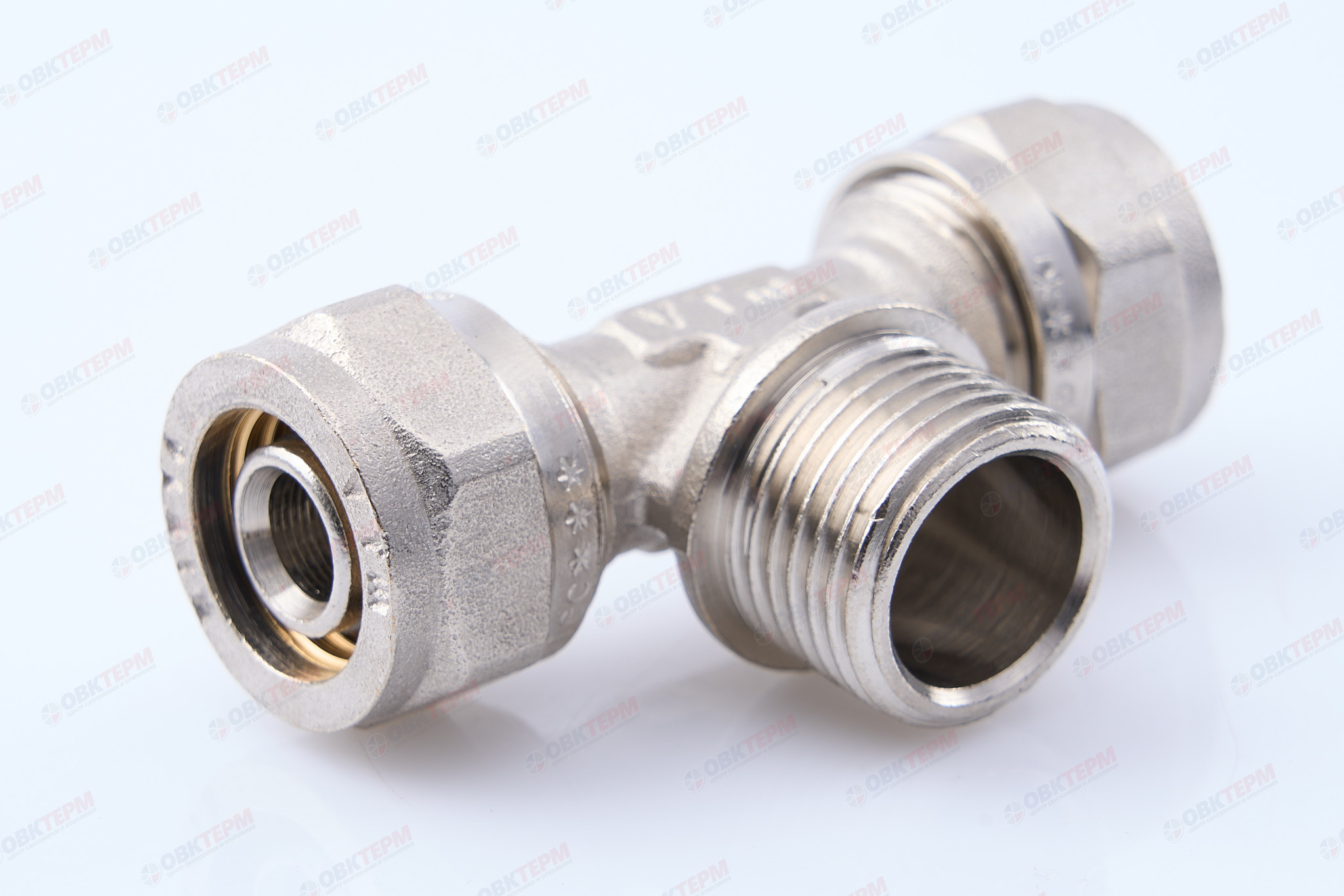 Тройник  обжимной  Valtec с переходом на нар. р. 16*1/2      (10уп/90ящ) - Изображение №1