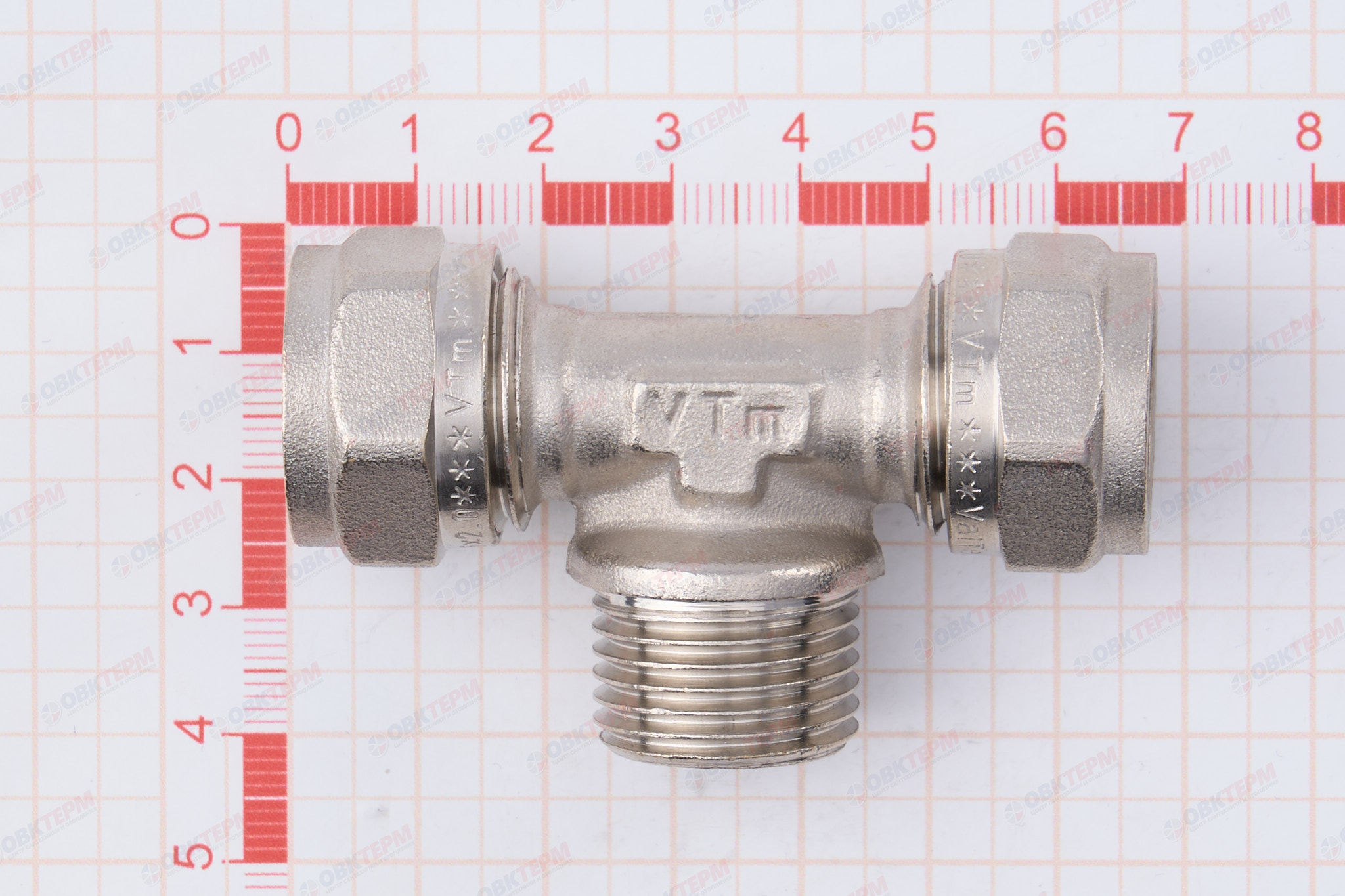 Тройник  обжимной  Valtec с переходом на нар. р. 16*1/2      (10уп/90ящ) - миниатюра №7