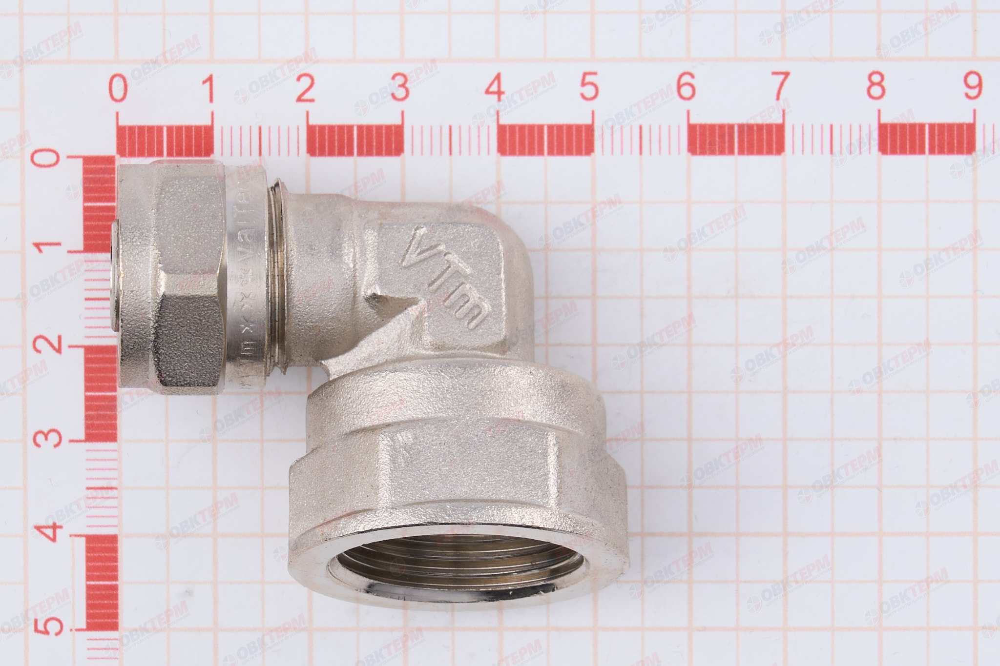 Угольник  обжимной   с переходом на вн. р.  Valtec 16 *  3/4"    (10уп/80ящ) - миниатюра №9