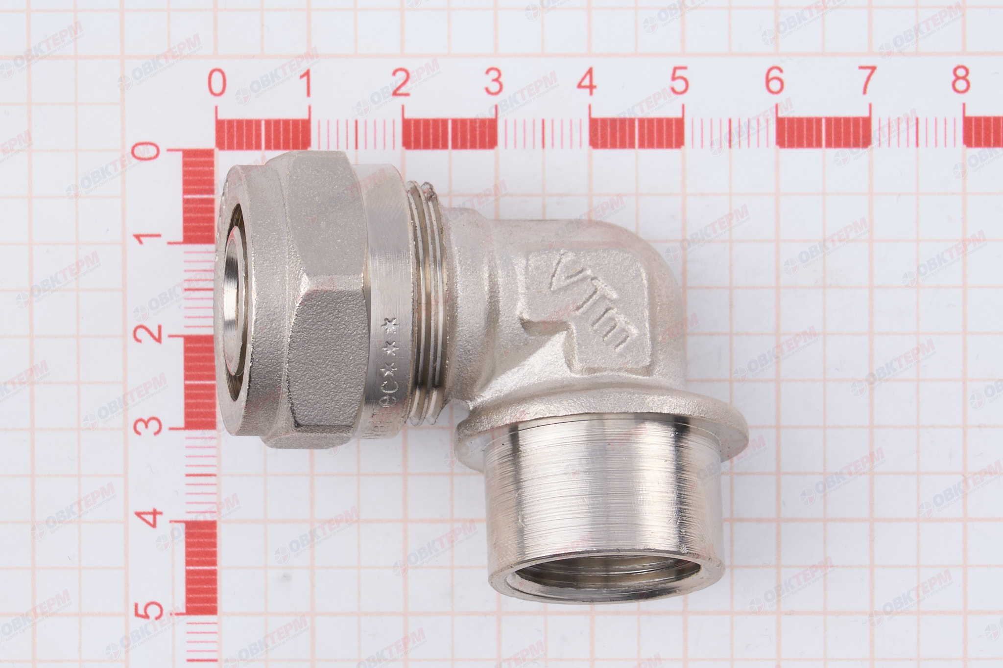 Угольник  обжимной   с переходом на вн. р.  Valtec 20 *  1/2"          (10уп/80ящ) - миниатюра №9
