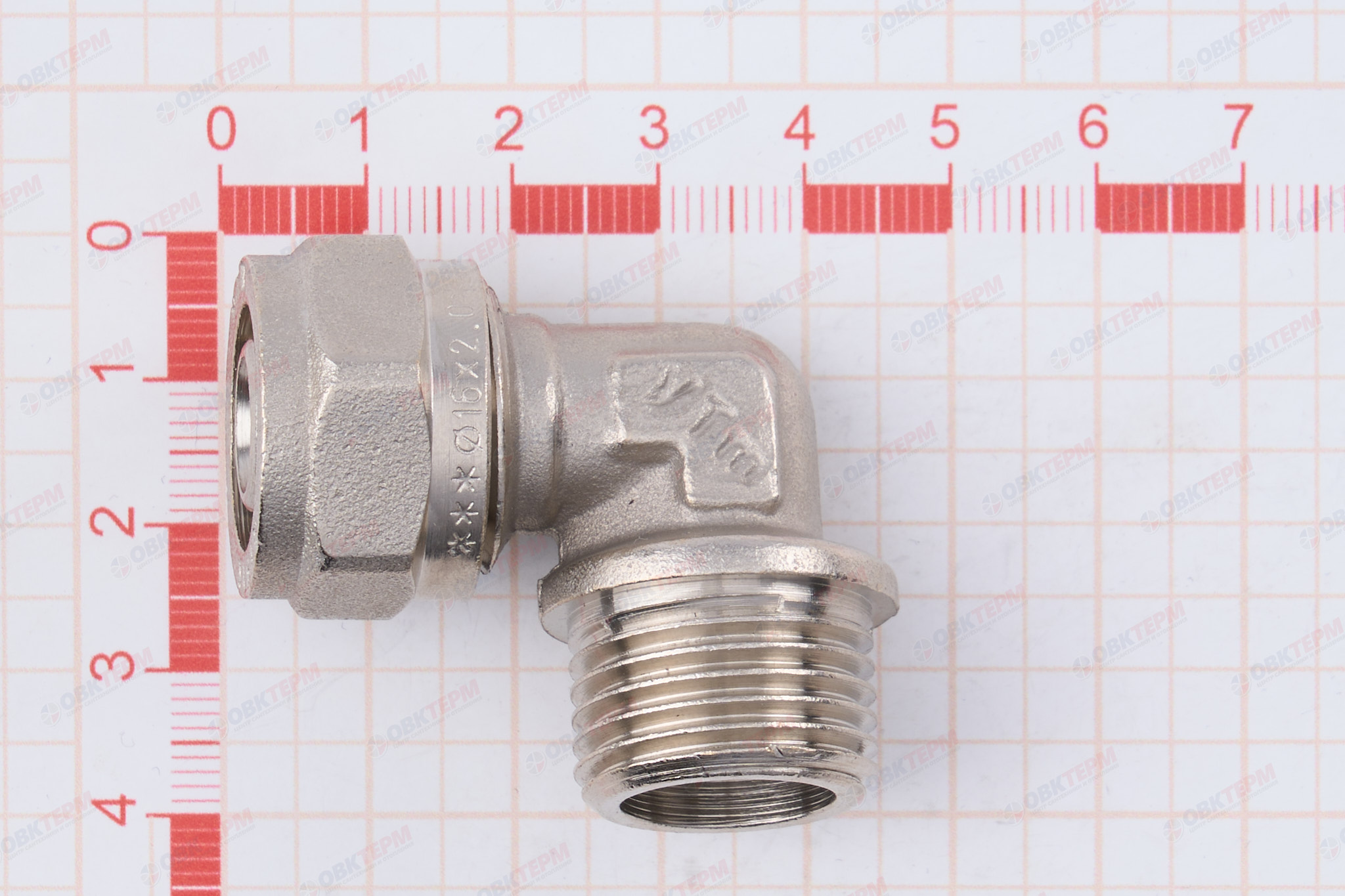 Угольник  обжимной   с переходом на нар. р.  Valtec 16 *  1/2"          (10уп150ящ) - миниатюра №9