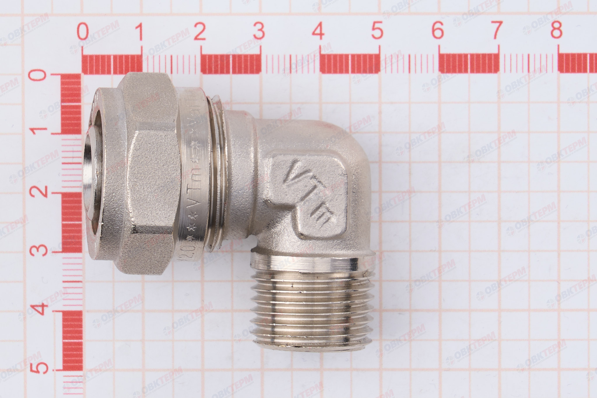 Угольник  обжимной   с переходом на нар. р.  Valtec 20 *  1/2"          (10уп/100ящ) - миниатюра №9