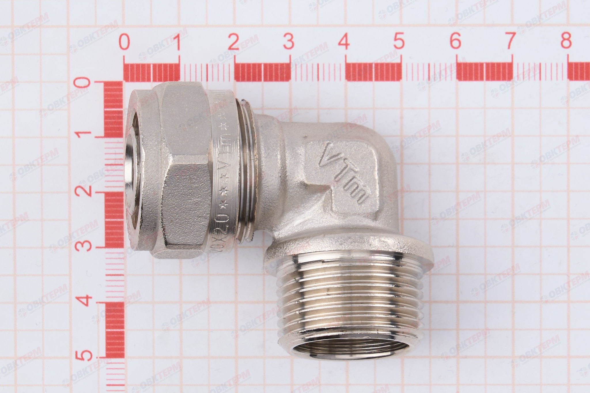 Угольник  обжимной   с переходом на нар. р.  Valtec 20 *  3/4"      (10уп/70ящ) - миниатюра №9