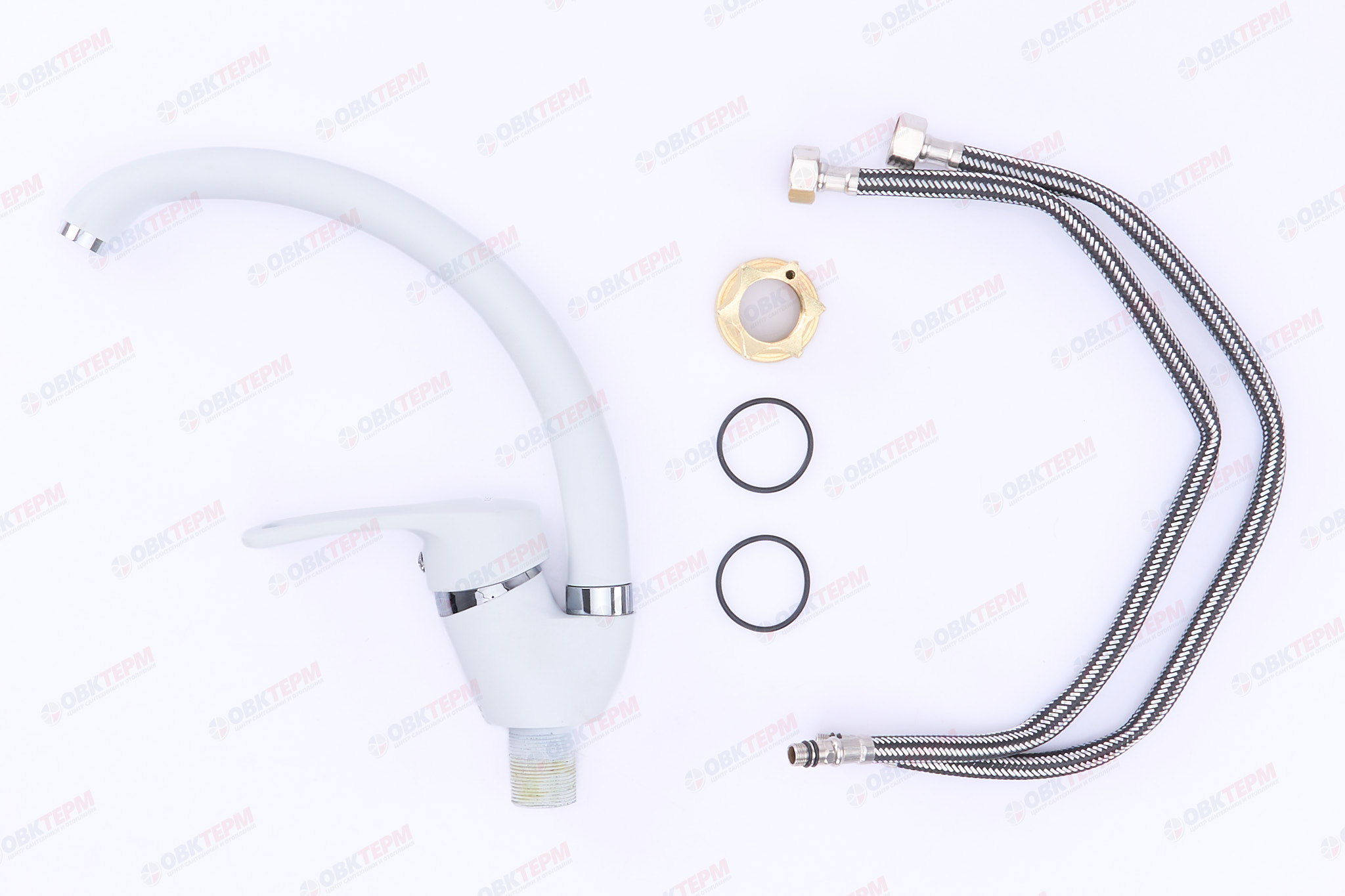 Смеситель д/кухни ZERIX YUB 181 гайка WHITE (10 шт/ящ) - миниатюра №3