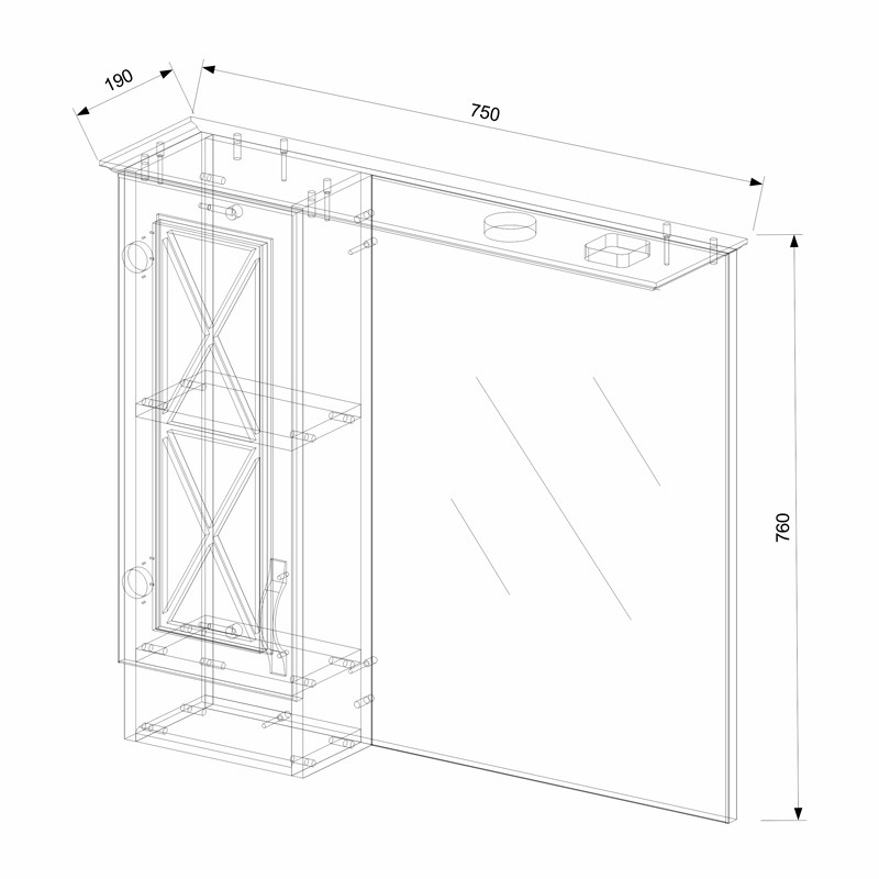 Зеркало EvaGold 75 "Дуглас" - миниатюра №3