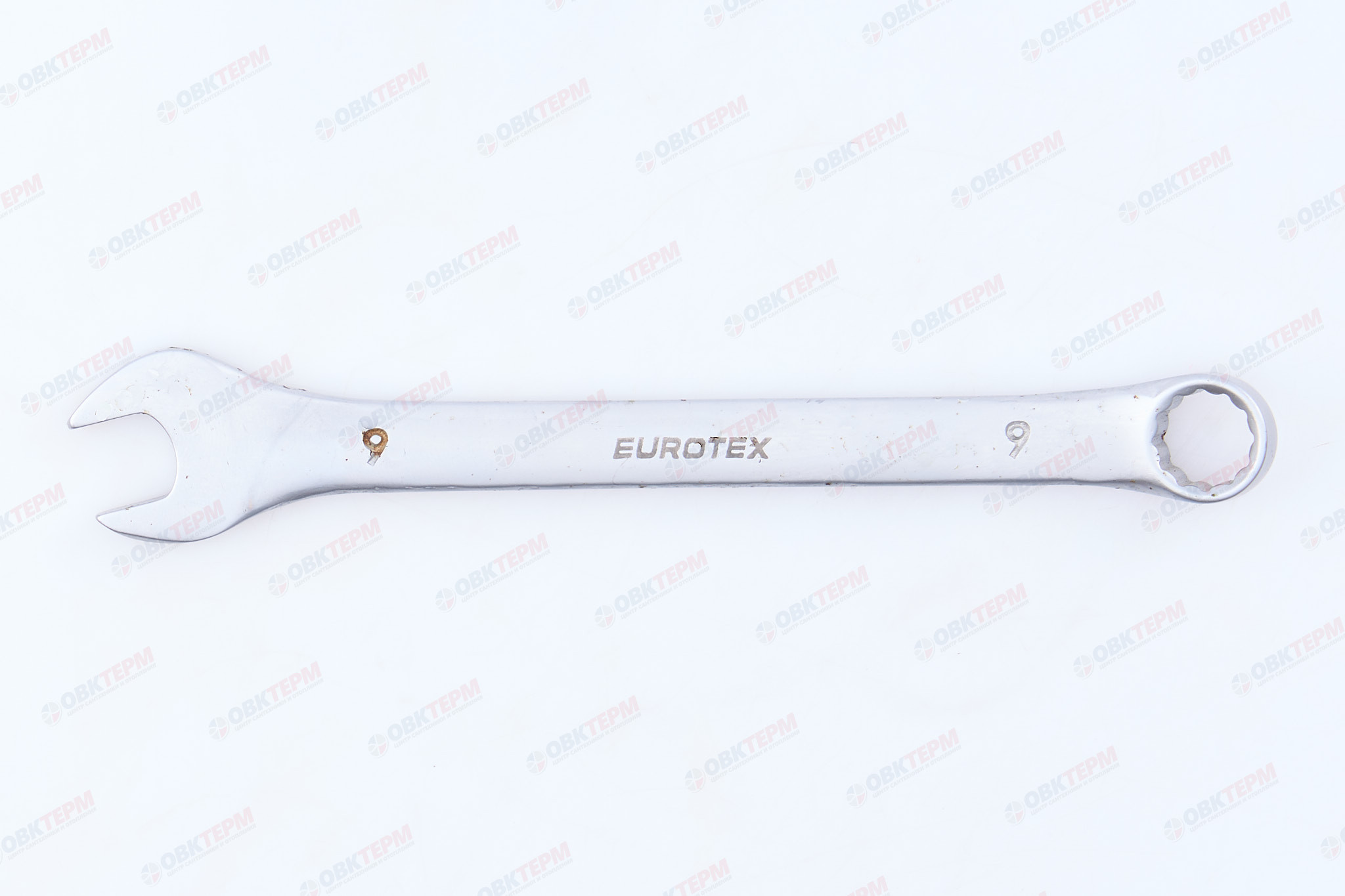 Ключ "EUROTEX" комбинированный CR-V  9 мм матовая полировка - Изображение №3