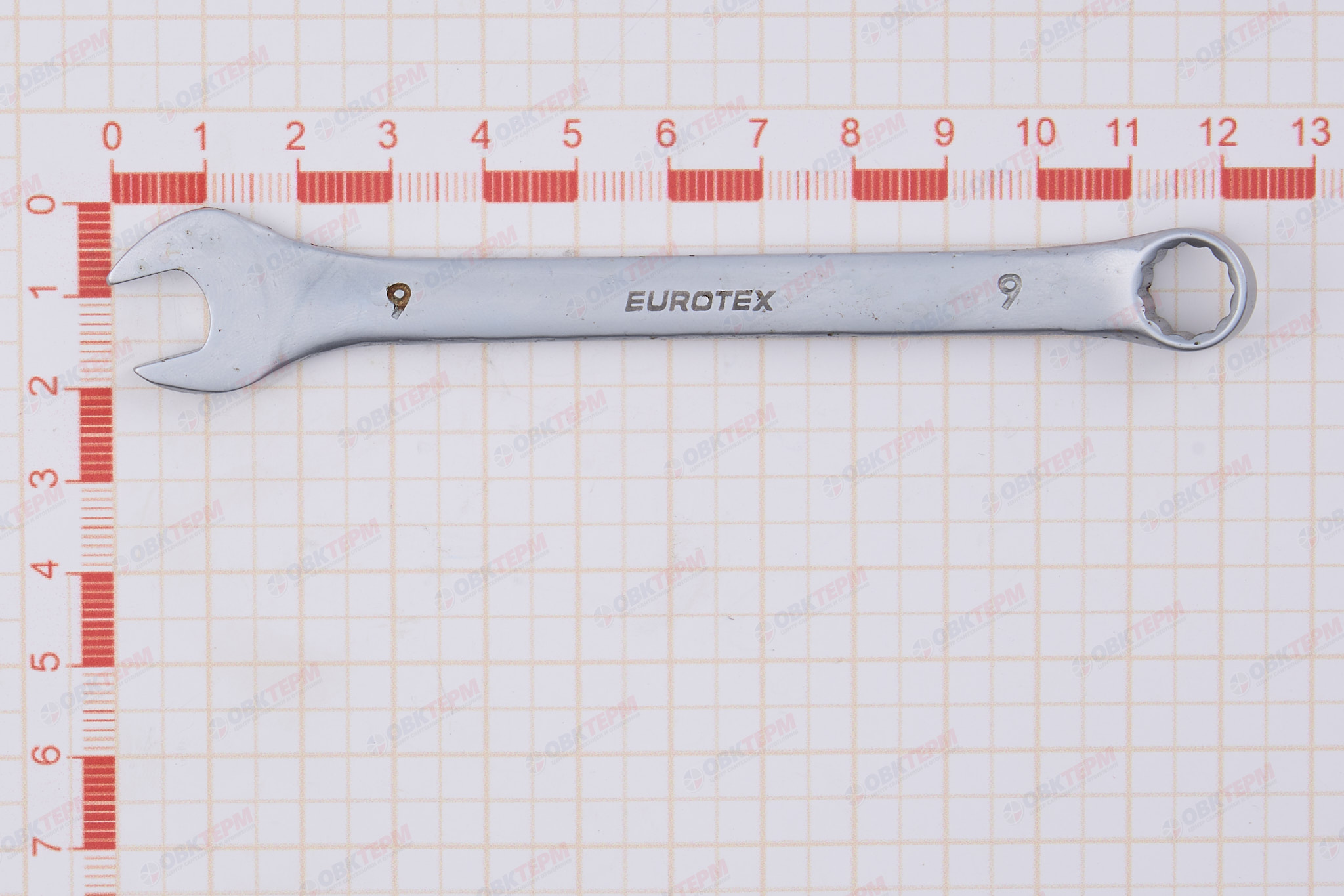 Ключ "EUROTEX" комбинированный CR-V  9 мм матовая полировка - Изображение №4