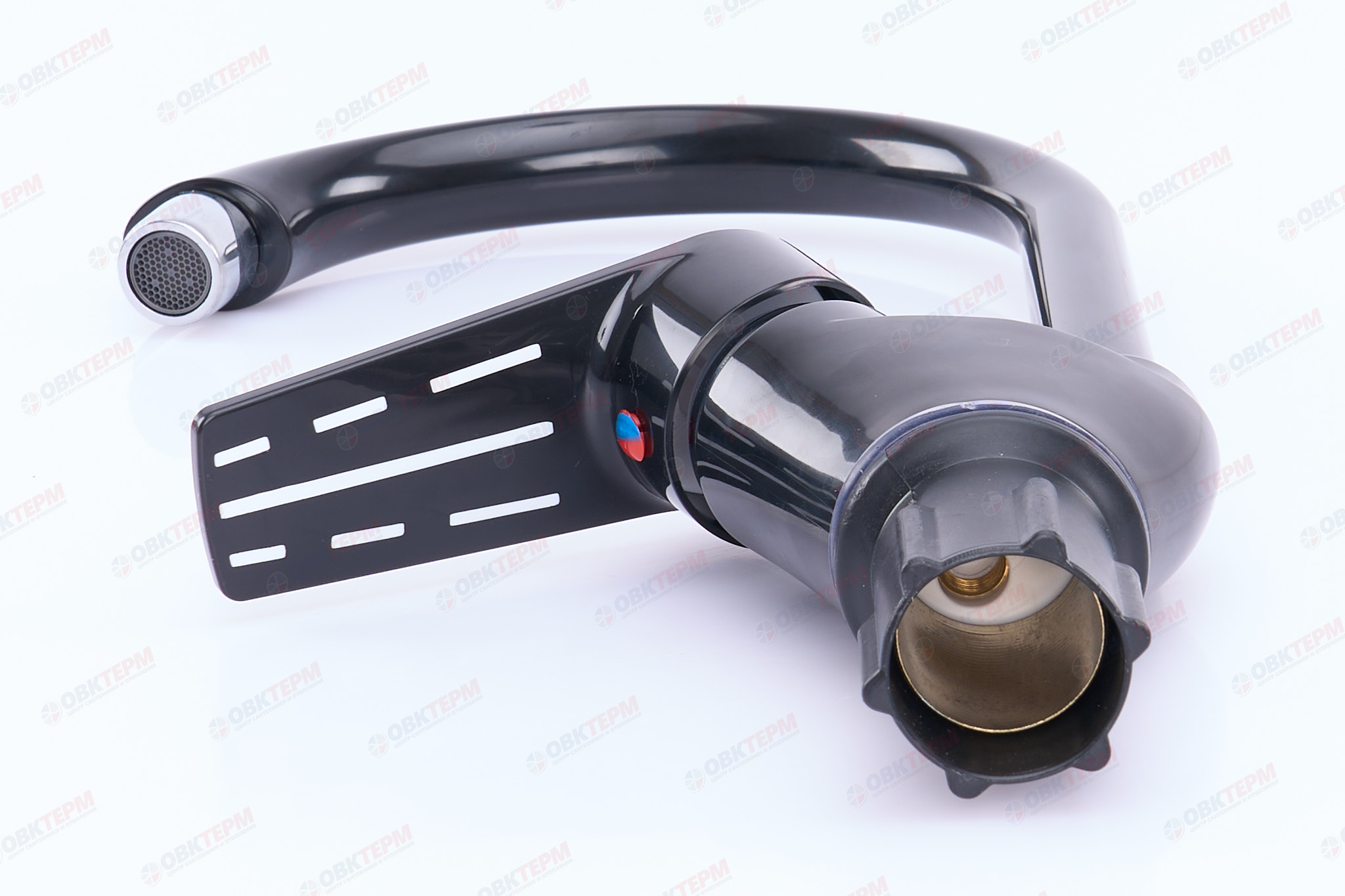 Смеситель д/кухни PLAMIX Oscar-011 Black, (гайка, Ø35, без подводки) (30шт/ящ) - миниатюра №4