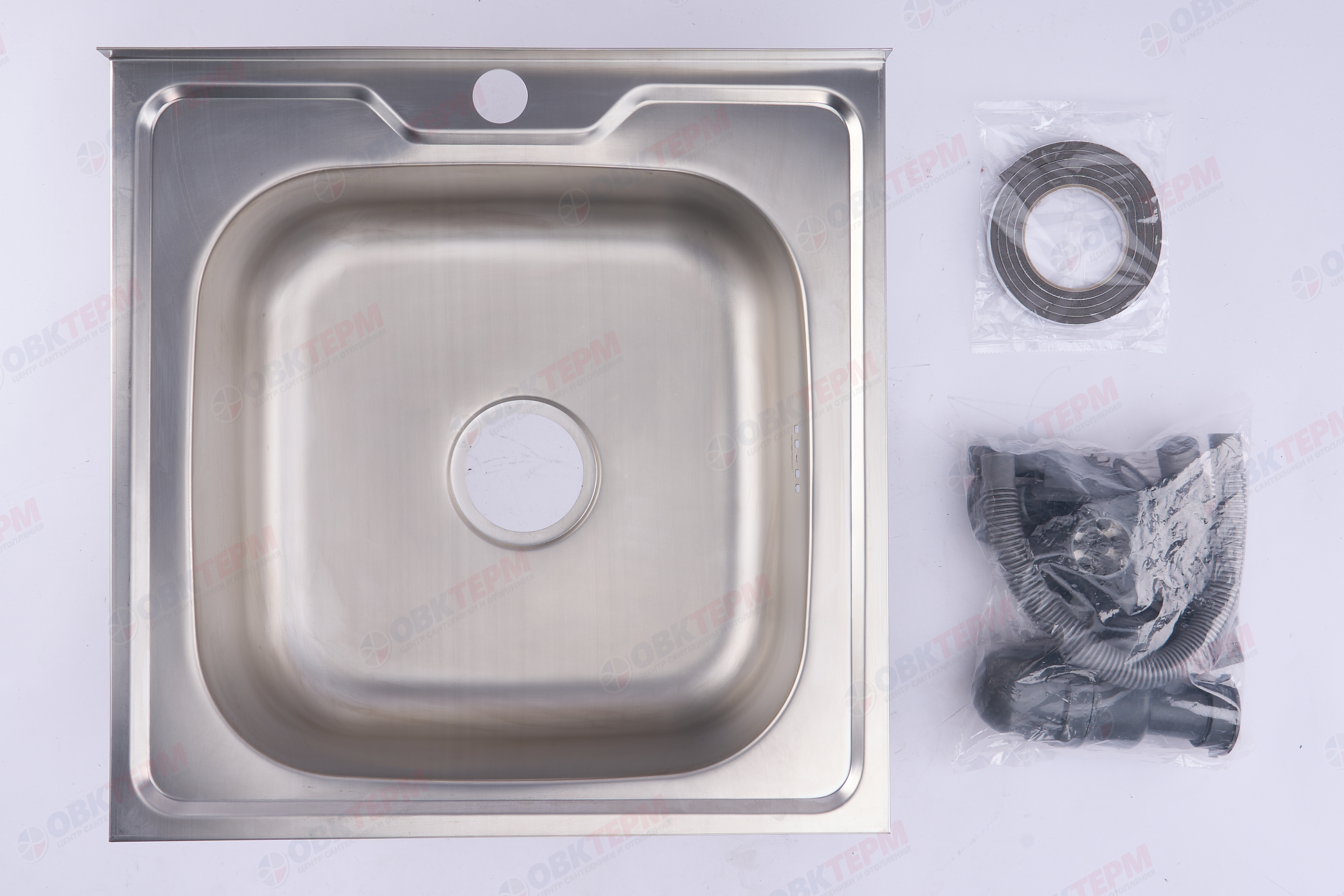 ZERIX мойка Z5050-08-180E (SATIN) НАКЛАДНАЯ \ с сифоном (10шт/ящ) - миниатюра №9