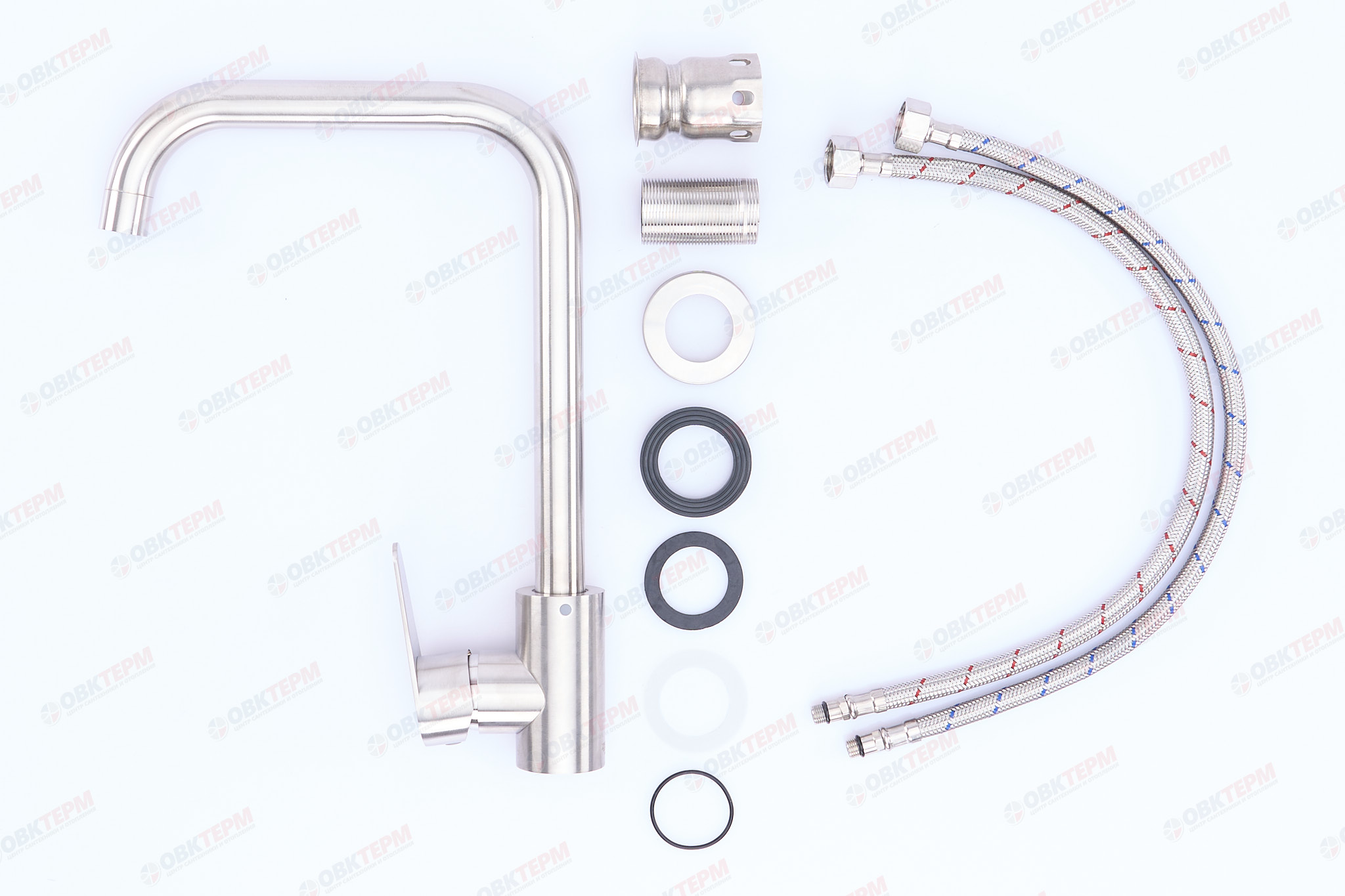 Смеситель д/кухни нерж/сталь ZERIX FOX-011G  10 шт/ящ - миниатюра №3