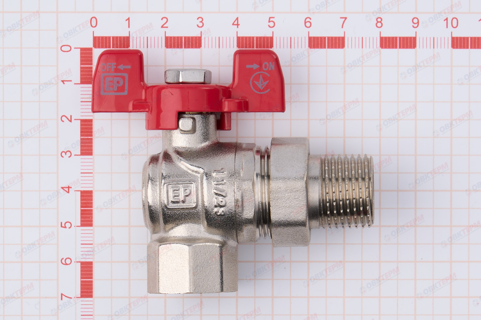 Кран шаровый с американкой угловой   EUROPRODUCT     1/2"  ВН     (80 шт) - миниатюра №6