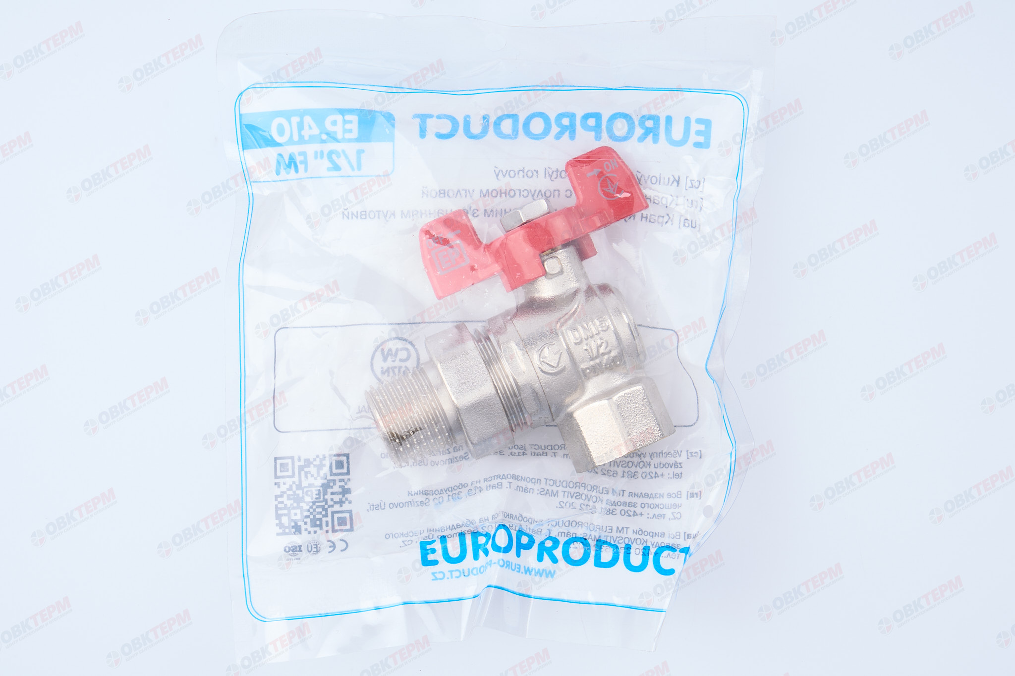 Кран шаровый с американкой угловой   EUROPRODUCT     1/2"  ВН     (80 шт) - миниатюра №7