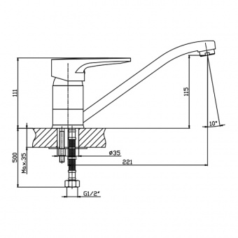 Смеситель д/кухни MIXXUS PREMIUM OPUS 004 Ø40 25 см (10 шт/ящ) - миниатюра №2
