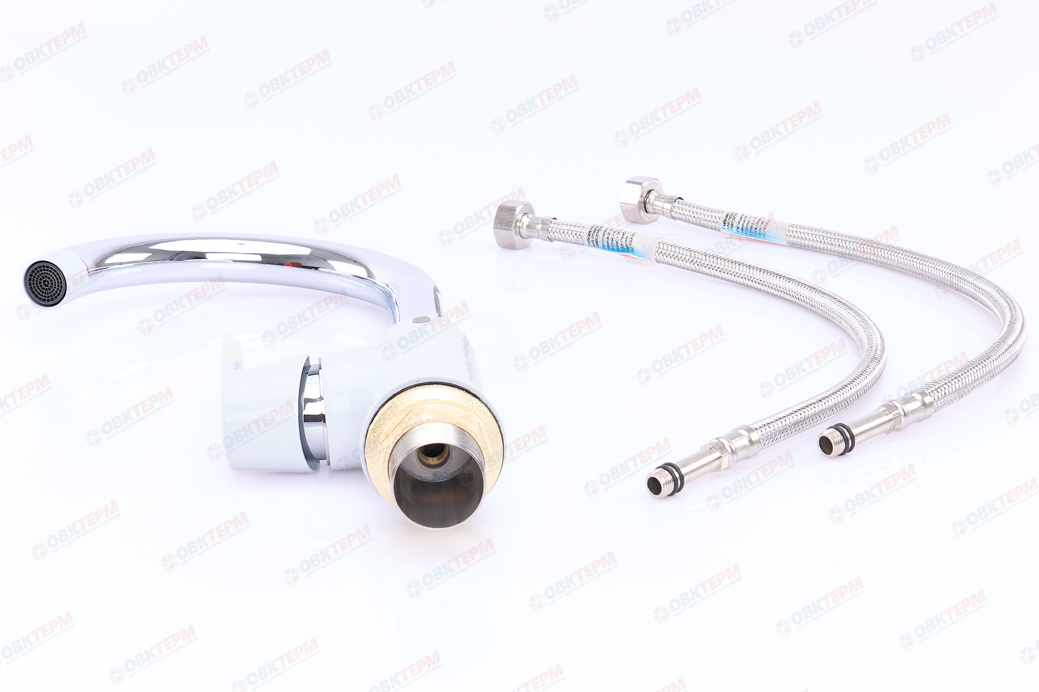 Смеситель д/кухни MIXXUS PREMIUM TIGER 014 Ø40 на ГАЙКЕ WHITE (10 шт/ящ) - миниатюра №4