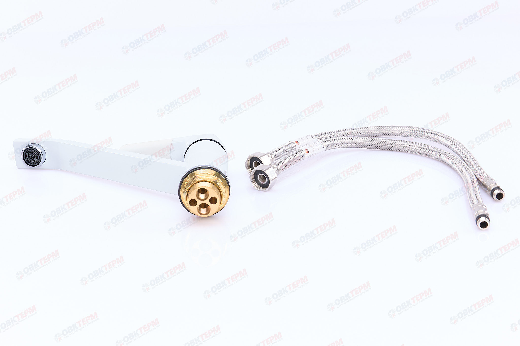 Смеситель д/кухни MIXXUS PREMIUM TIGER 555 Ø35 25 см на ГАЙКЕ БЕЛЫЙ (10 шт/ящ) - миниатюра №4
