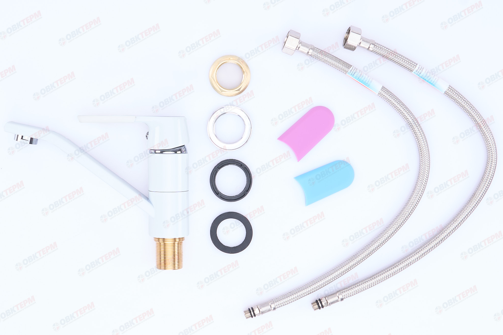 Смеситель д/кухни MIXXUS PREMIUM TIGER 555-15CM  Ø40 на ГАЙКЕ WHITE (10 шт/ящ) - миниатюра №3