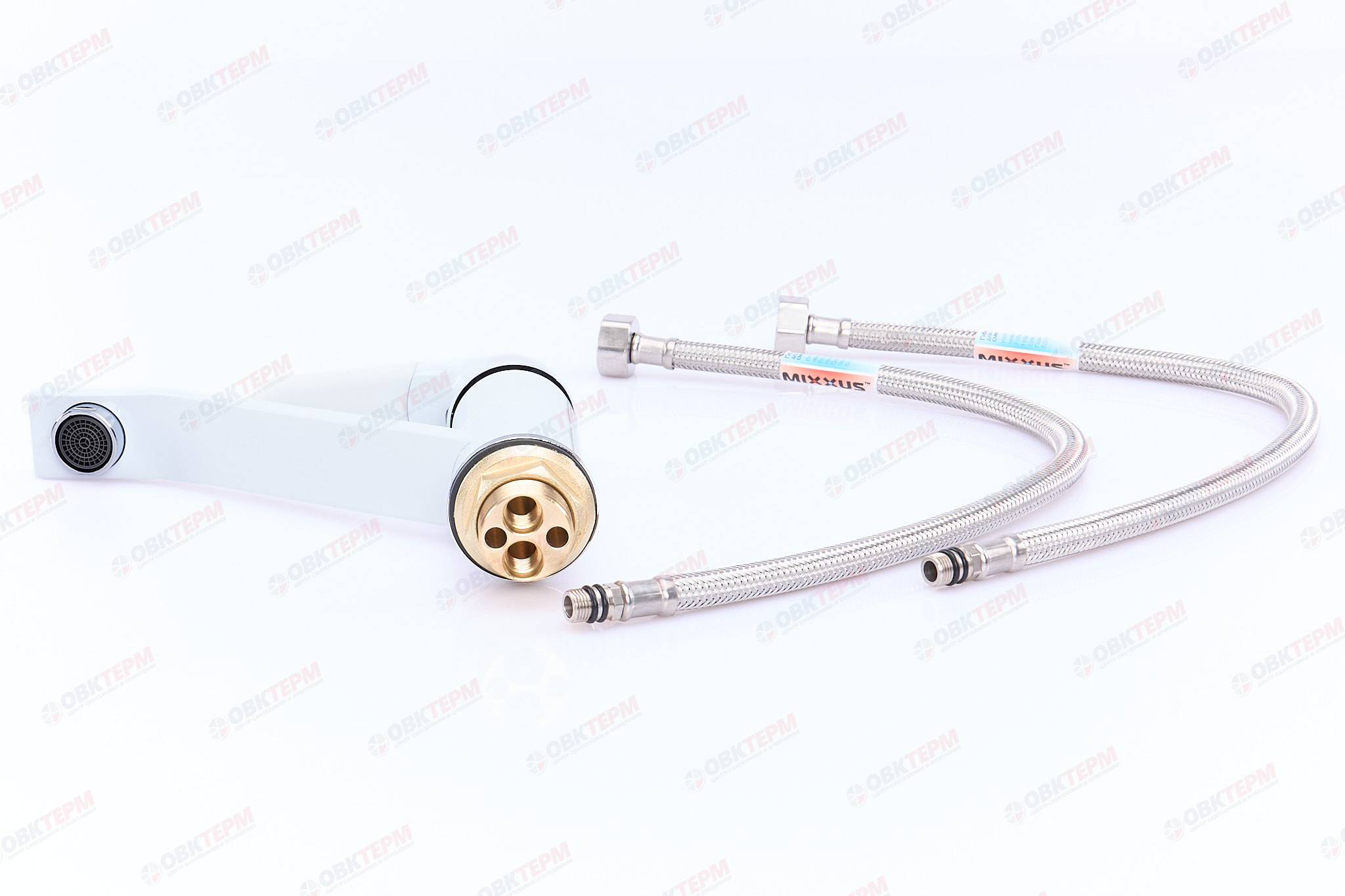 Смеситель д/кухни MIXXUS PREMIUM TIGER 555-15CM  Ø40 на ГАЙКЕ WHITE (10 шт/ящ) - миниатюра №4