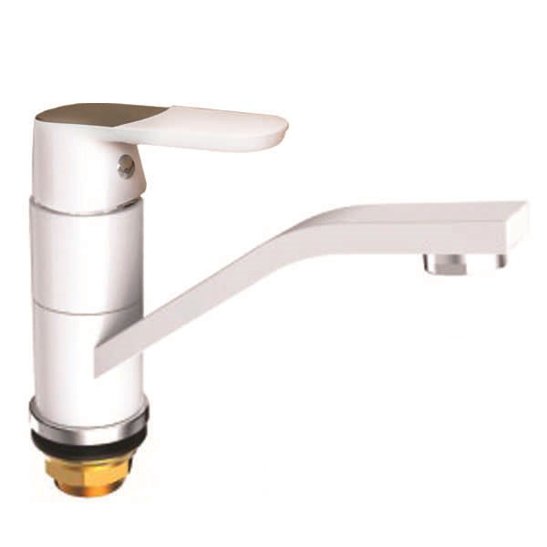 Смеситель д/кухни MIXXUS PREMIUM TIGER 555-15CM  Ø40 на ГАЙКЕ WHITE (10 шт/ящ) - изображение №1