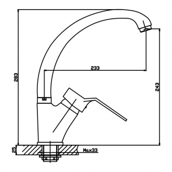 Смеситель д/кухни MIXXUS PREMIUM ZEON 777 Ø40 на ГАЙКЕ  (10 шт/ящ) - миниатюра №2