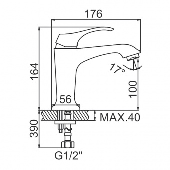 Смеситель д/умывальника ZERIX ZUM-001 (LR1042С)  Ø35 (цвет бронза)  (10 шт/ящ) - миниатюра №2