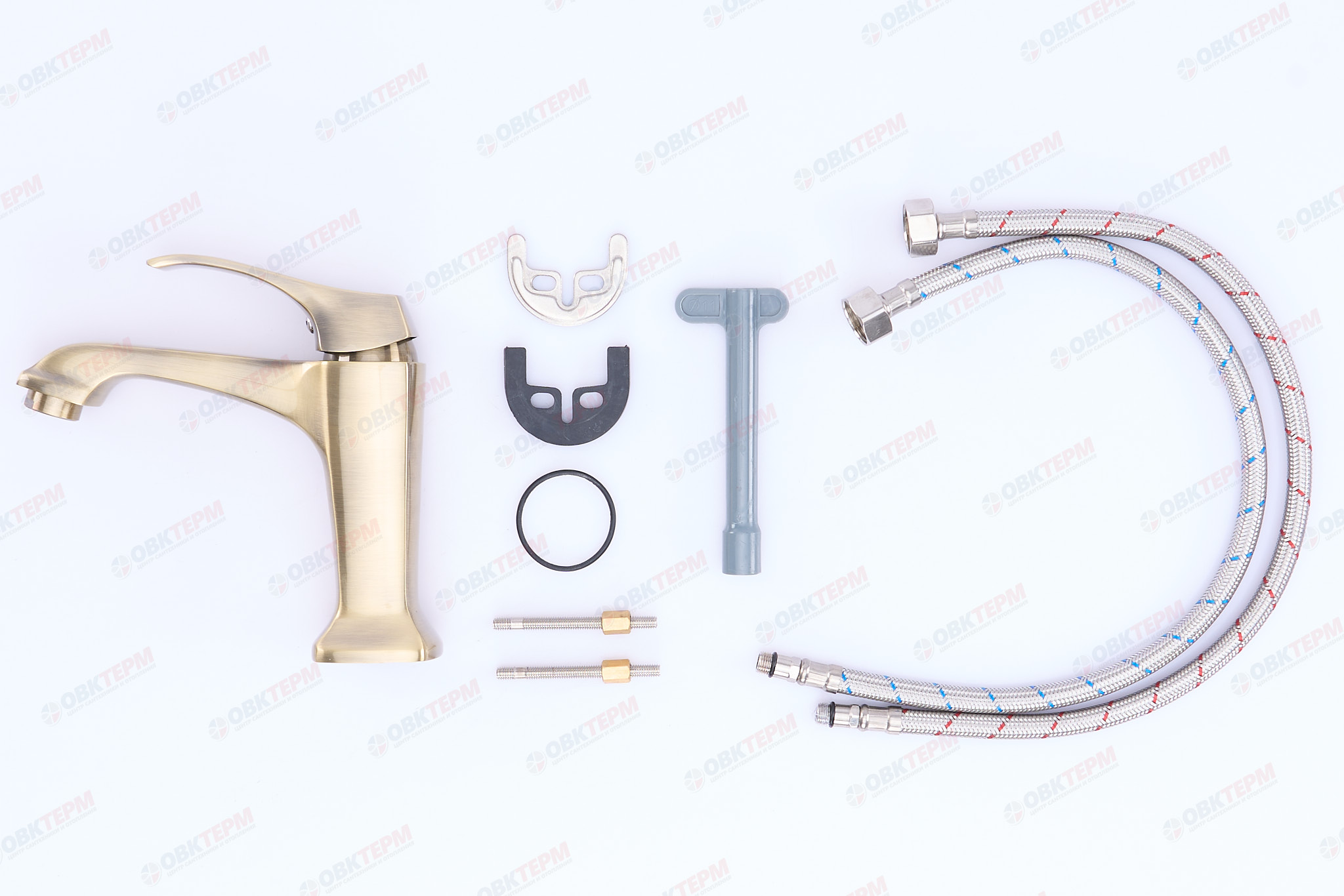 Смеситель д/умывальника ZERIX ZUM-001 (LR1042С)  Ø35 (цвет бронза)  (10 шт/ящ) - миниатюра №4