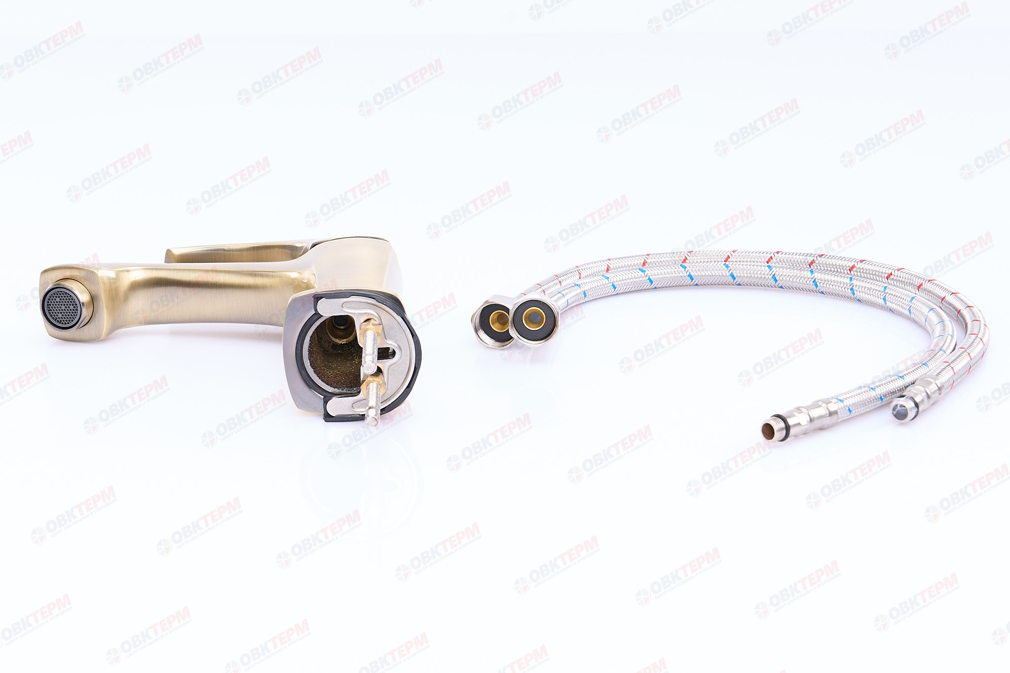 Смеситель д/умывальника ZERIX ZUM-001 (LR1042С)  Ø35 (цвет бронза)  (10 шт/ящ) - миниатюра №5