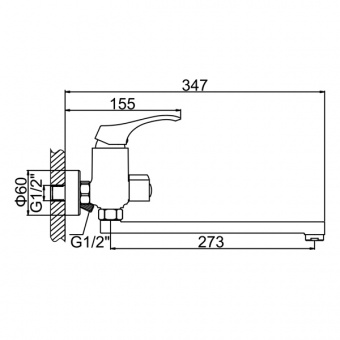 Смеситель д/ванны ZERIX ZUM-006 EURO Ø35 (цвет бронза) (10 шт/ящ) - Изображение №2