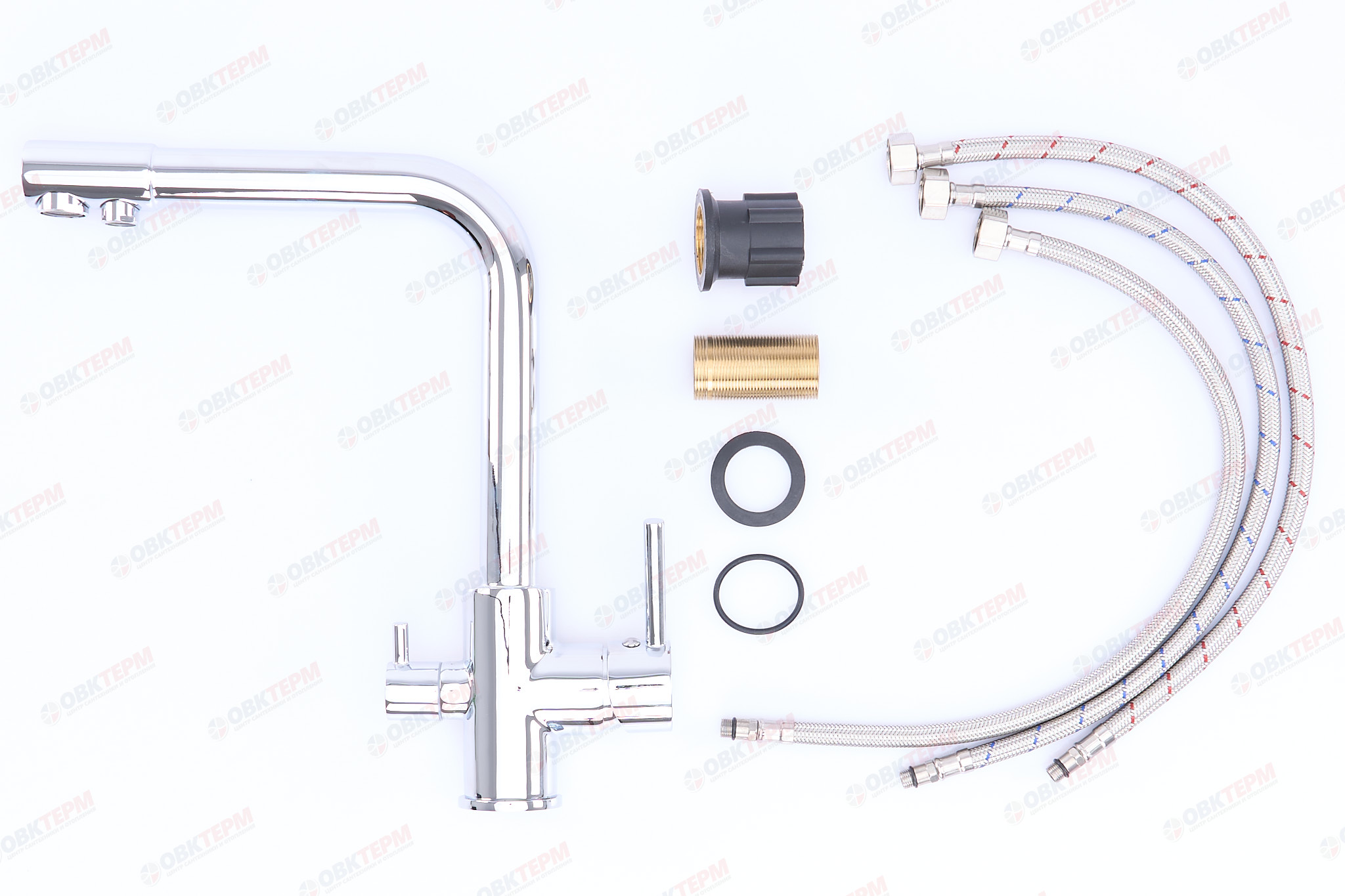 Смеситель д/кухни под ФИЛЬТР ZERIX KAN-021 (LR4055B-3) Ø35 (черный матовый) (10 шт/ящ) - миниатюра №4