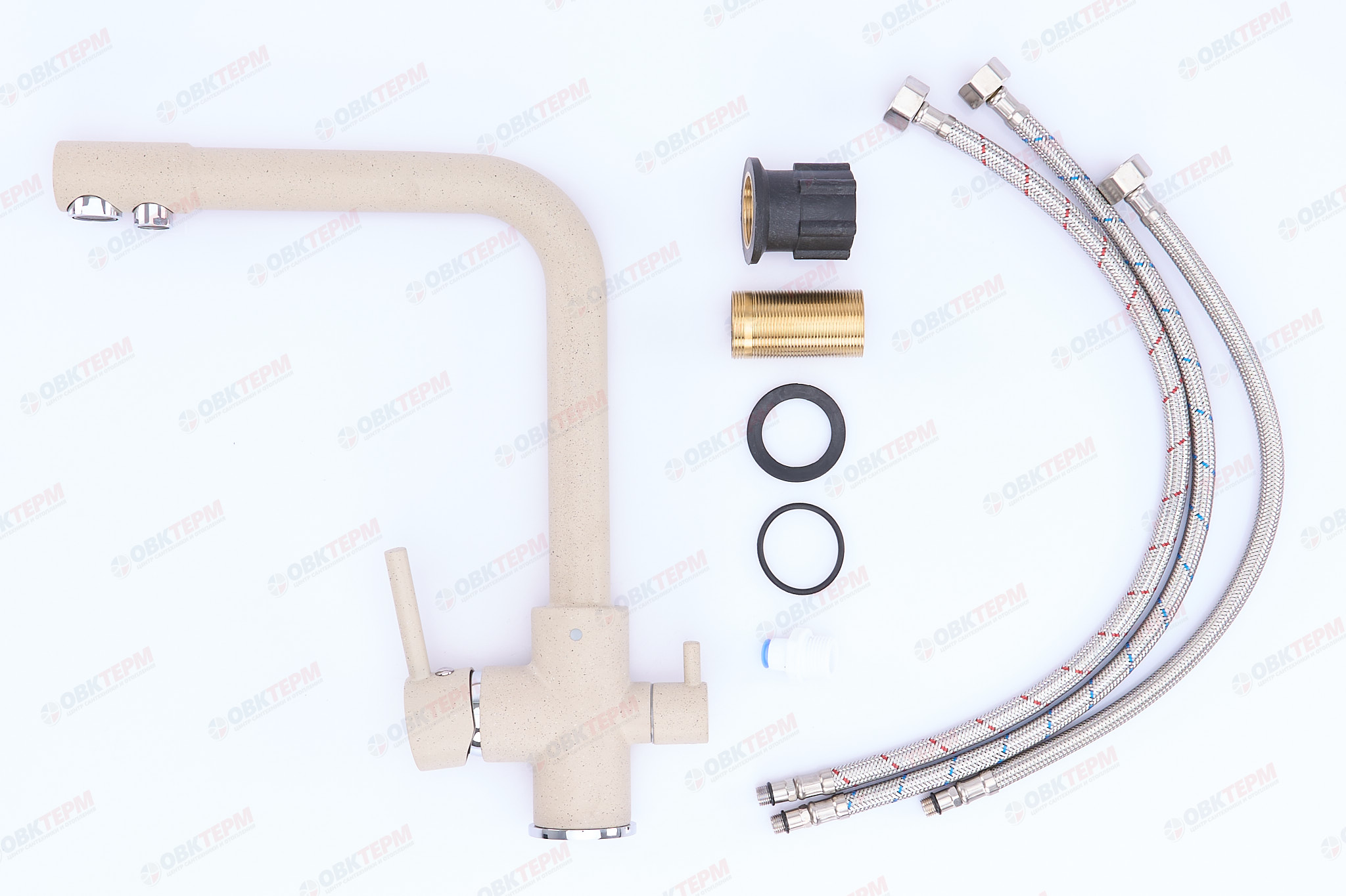 Смеситель д/кухни под ФИЛЬТР ZERIX KAN-021 BEIGE (LR4055K-3) Ø35  (10 шт/ящ) - Изображение №5