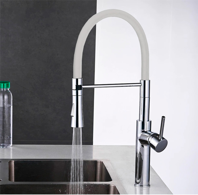 Смеситель д/кухни REFLECTOR ZERIX ELITE-011 (LR4097-3) Ø35 (белый+хром)  (10 шт/ящ) - миниатюра №3