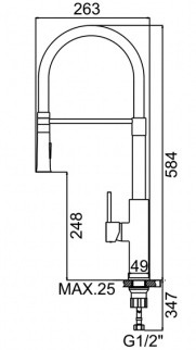 Смеситель д/кухни REFLECTOR ZERIX ELITE-011 (LR4097-3) Ø35 (белый+хром)  (10 шт/ящ) - миниатюра №2