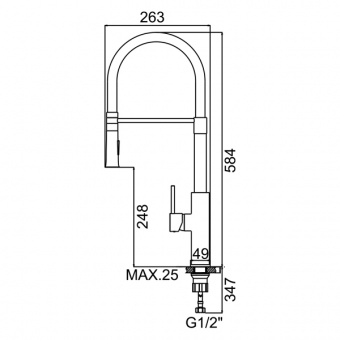 Смеситель д/кухни REFLECTOR ZERIX ELITE-011 BLACK+WHITE (LR409 Ø35 (10 шт/ящ) - миниатюра №2